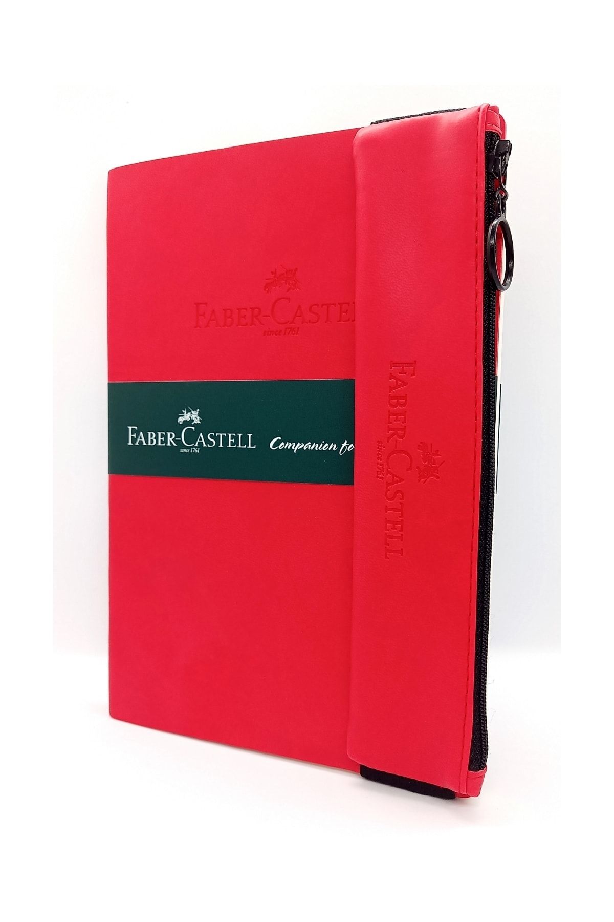 Faber Castell A5 Suni Deri Tarihsiz Ajanda Ve Suni Deri Kalemlik Kırmızı