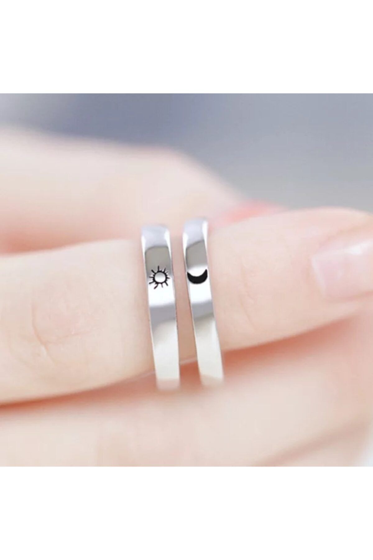 Ladybug Güneş Ay Sembollü Çift Yüzüğü , Sevgili Yüzüğü , Söz , Nişan Yüzüğü