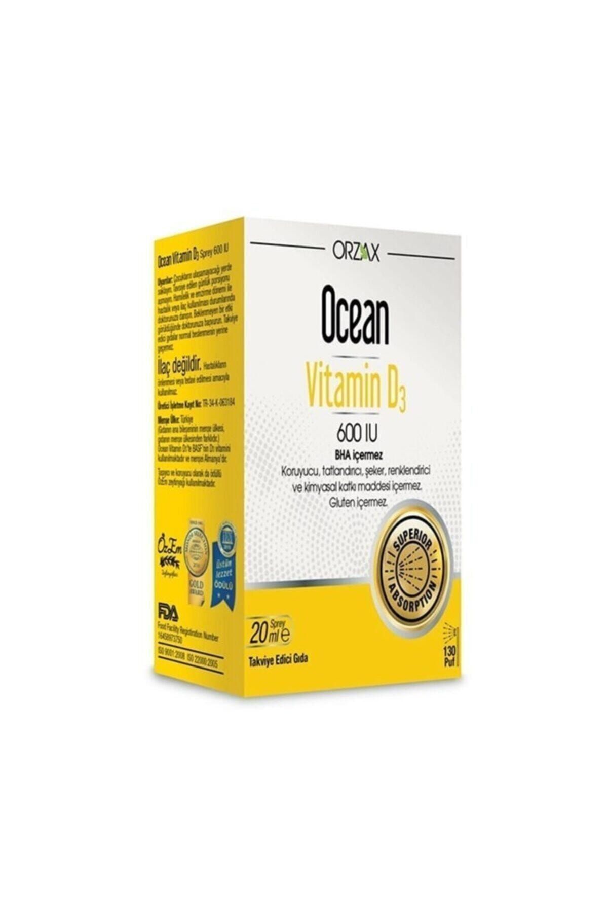 Orzax Ocean Vitamin D3 600 Iu Oral Sprey 20 Ml