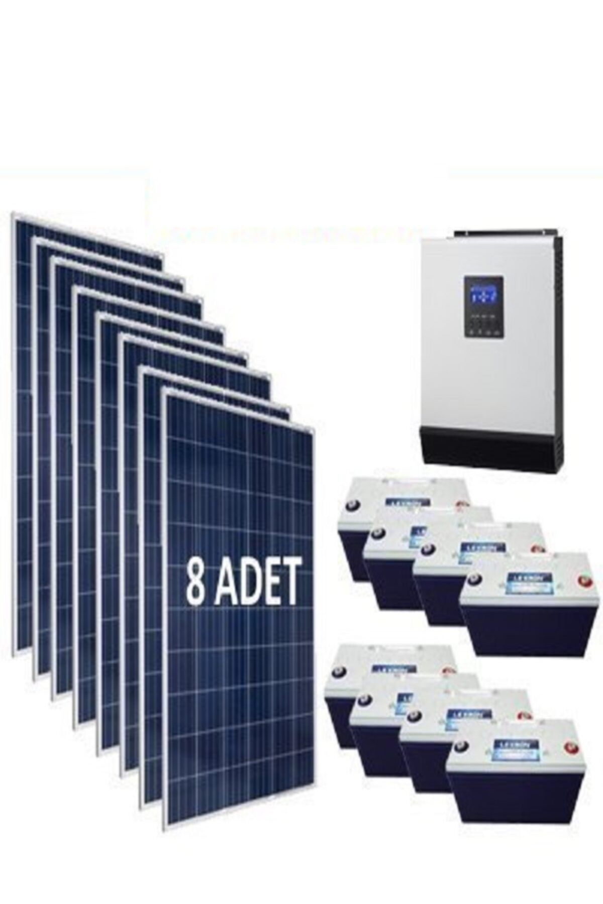 Lexron 12000 Watt Güneş Paneli Hazır Solar Paketi (tv + Buzdolabı + Çamaşır Mak + Bulaşık Mak + 2 Hp Dalgıç