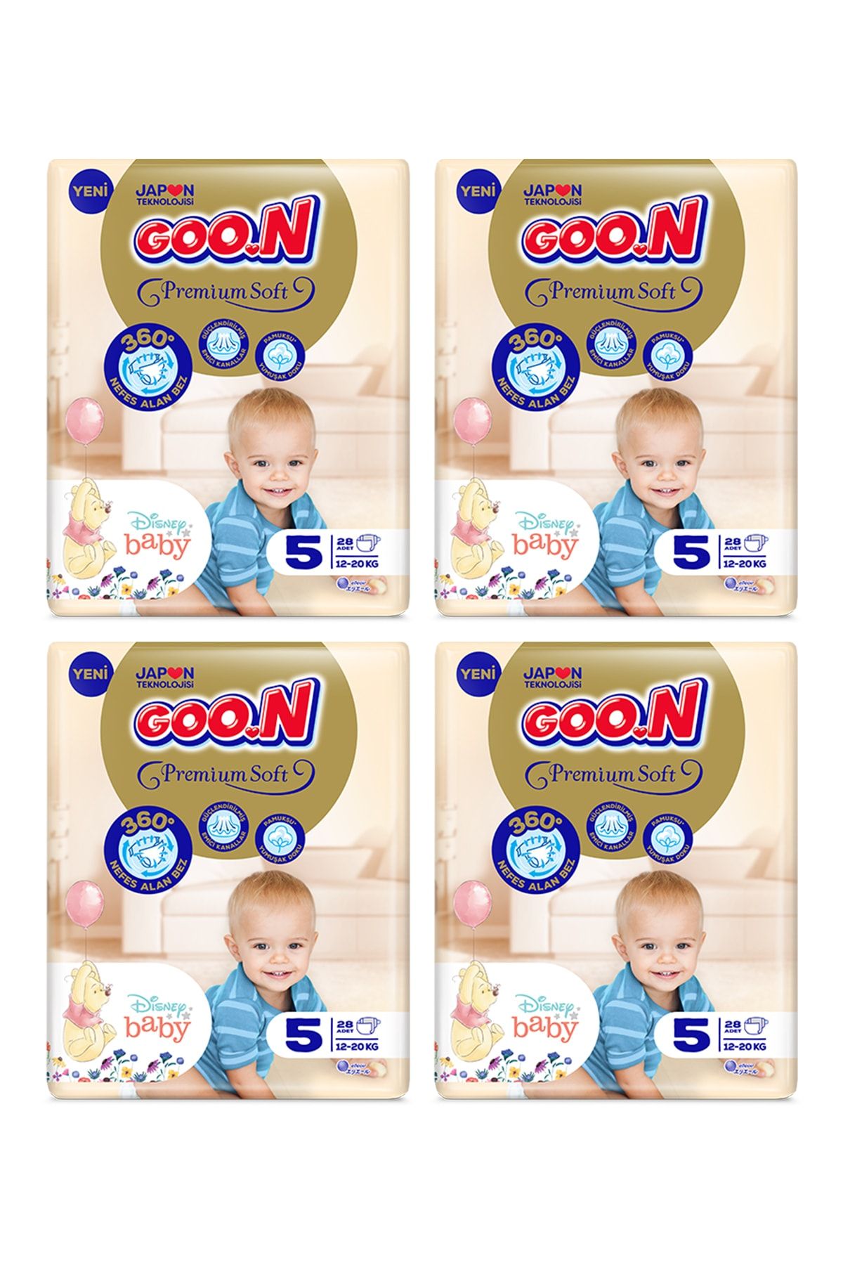 Goo.n Goon Premium Soft Bebek Bezi 5 Numara 28'li X 4 Adet