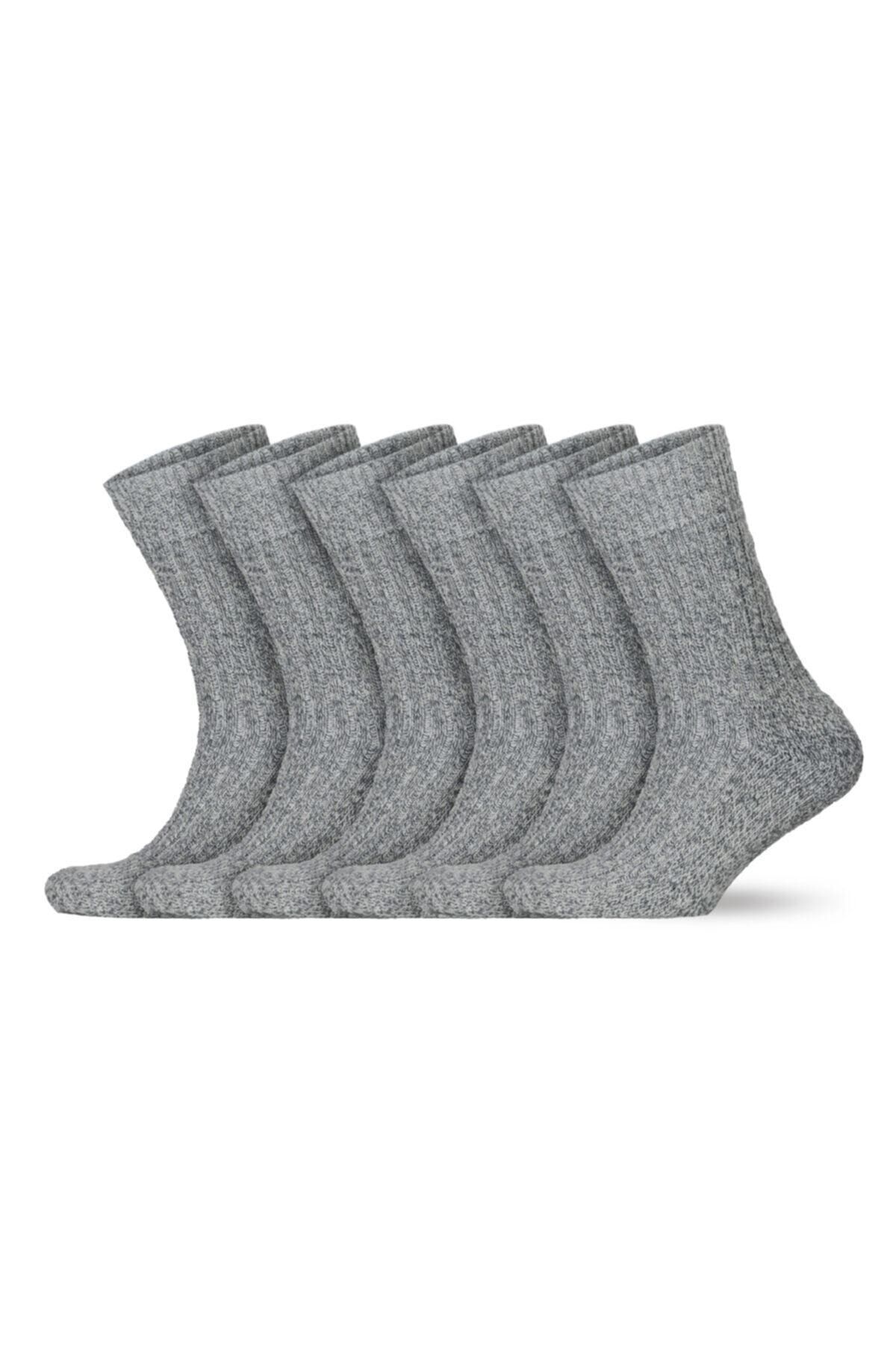 Go With Norweger Isveç Tipi Tabanaltı Havlulu Yünlü Soft Çorap 6 Çift (6001)