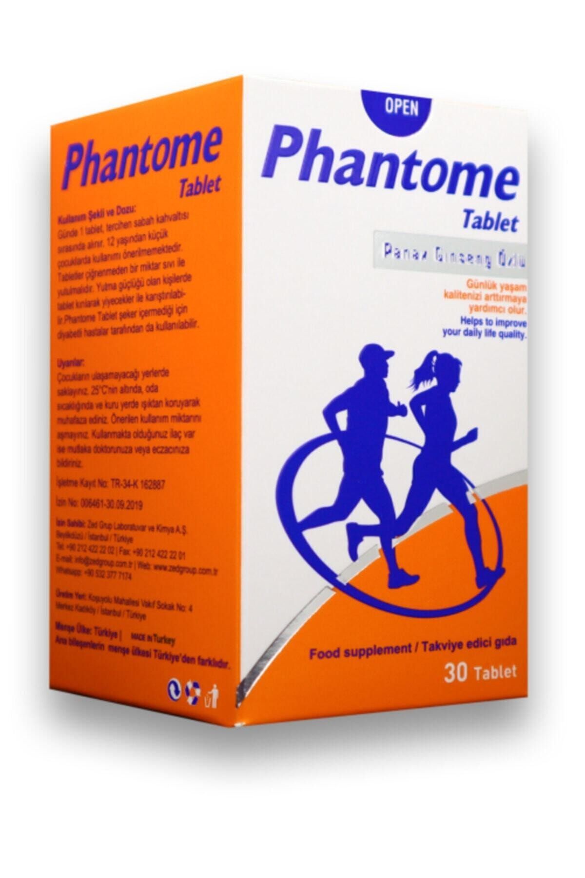 Phantome Tablet Panax Ginseng Özlü 30 Tablet Takviye Edici Gıda