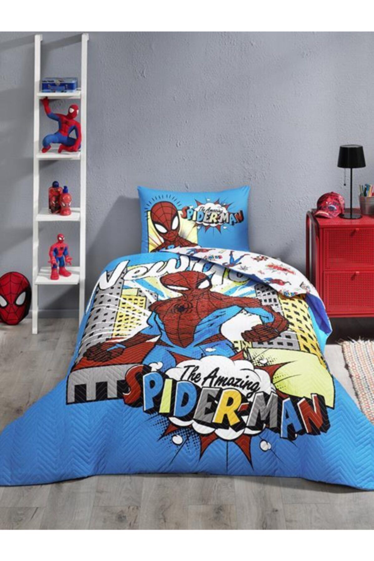 Özdilek Lisanslı Kapitoneli Nevresim Takımı Spiderman New York Dört Mevsim