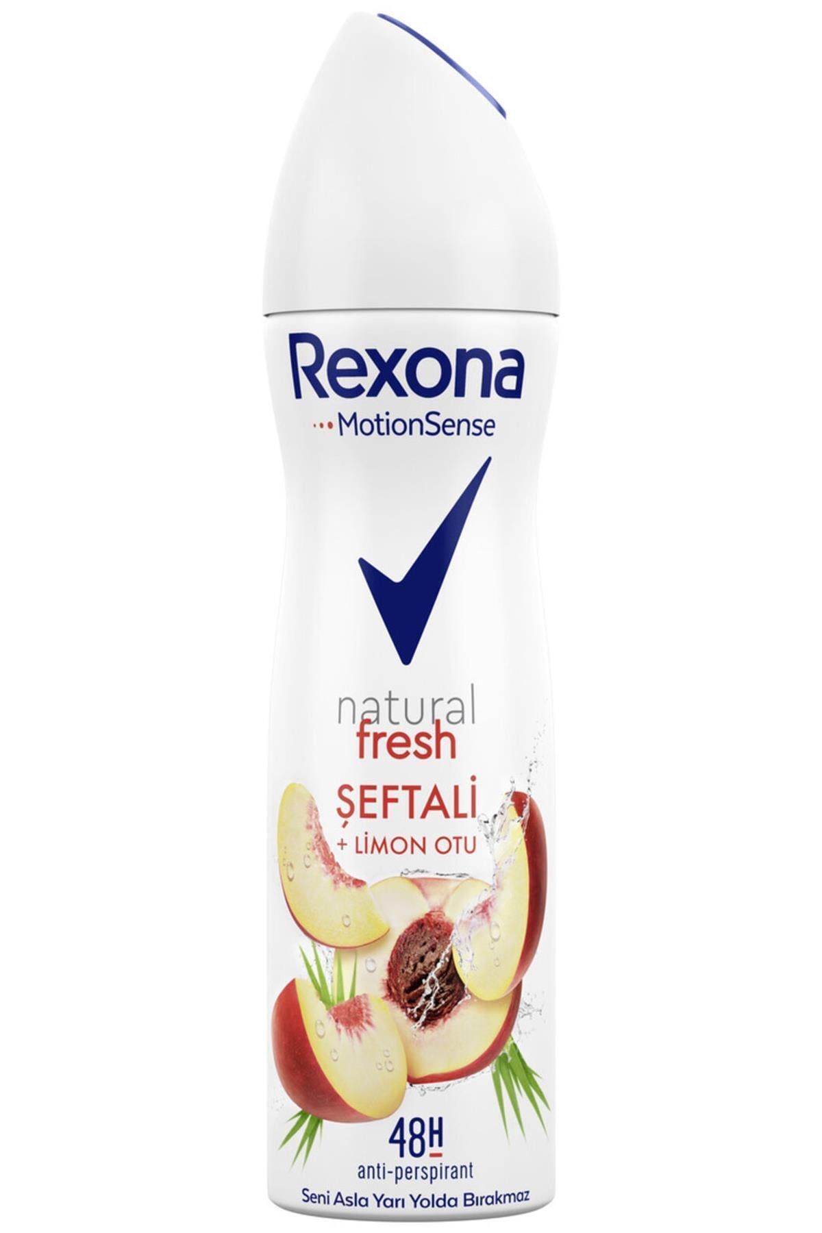 Rexona Motionsense Kadın Sprey Deodorant Natural Fresh Şeftalı + Limon Otu Tozu 150 Ml