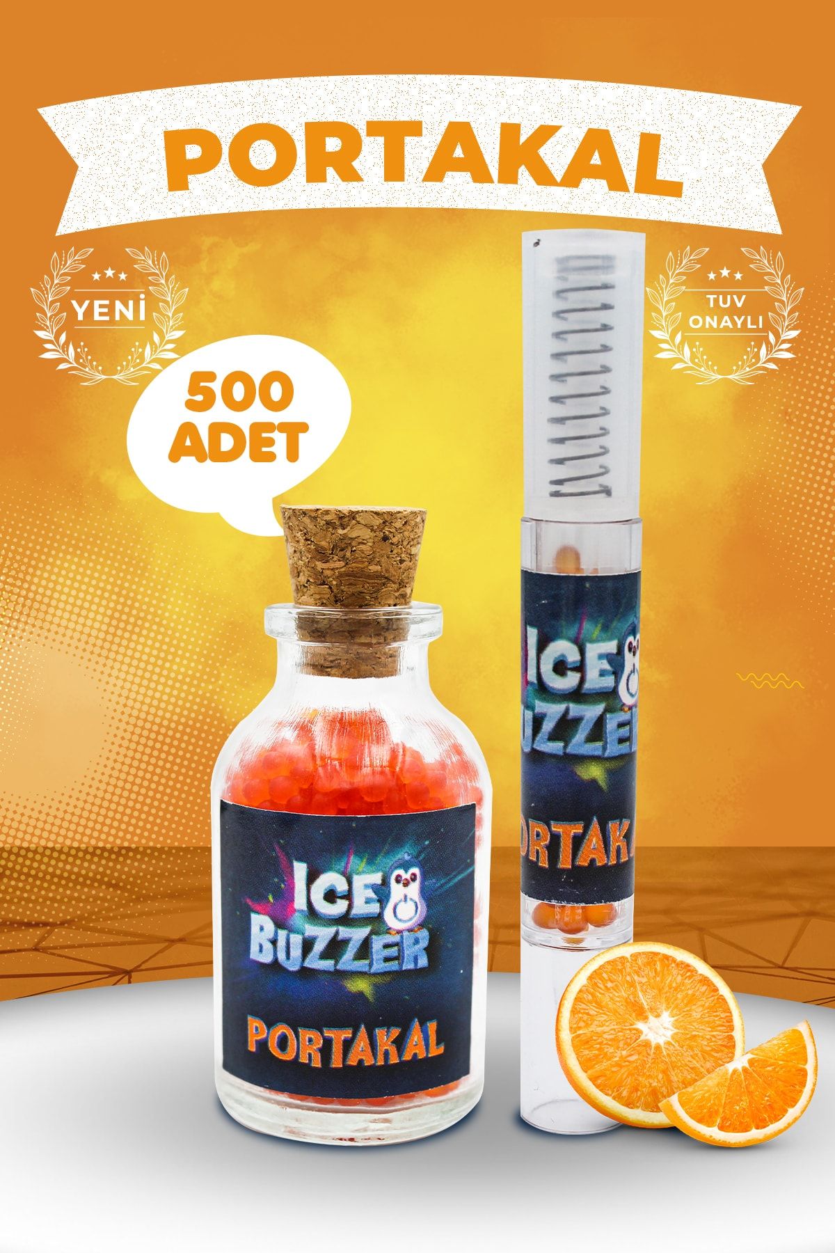 Crush Bomb Ice Buzzer Mentol Topu 500 Adet Portakal Aromalı+aplikatör