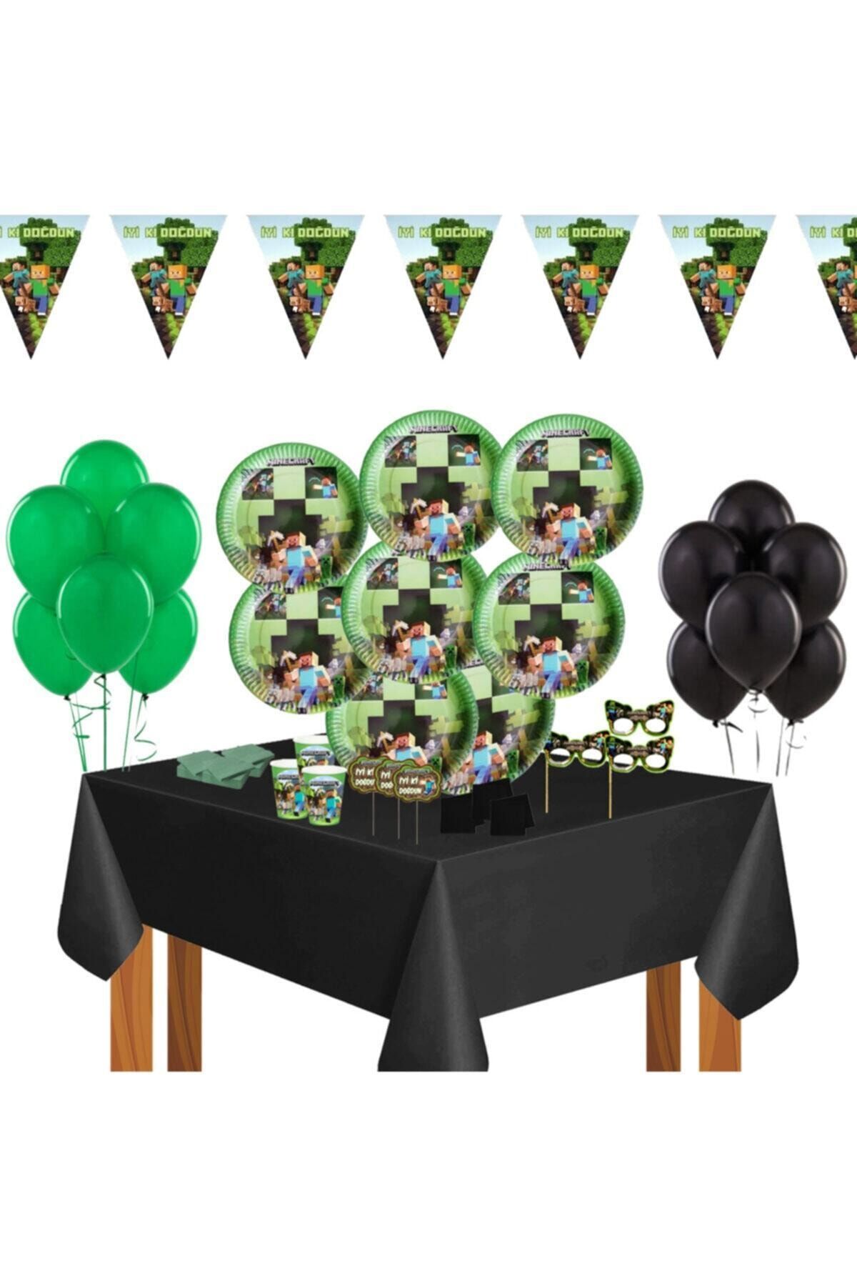 Minecraft Doğum Günü Parti Malzemeleri 16 Kişilik