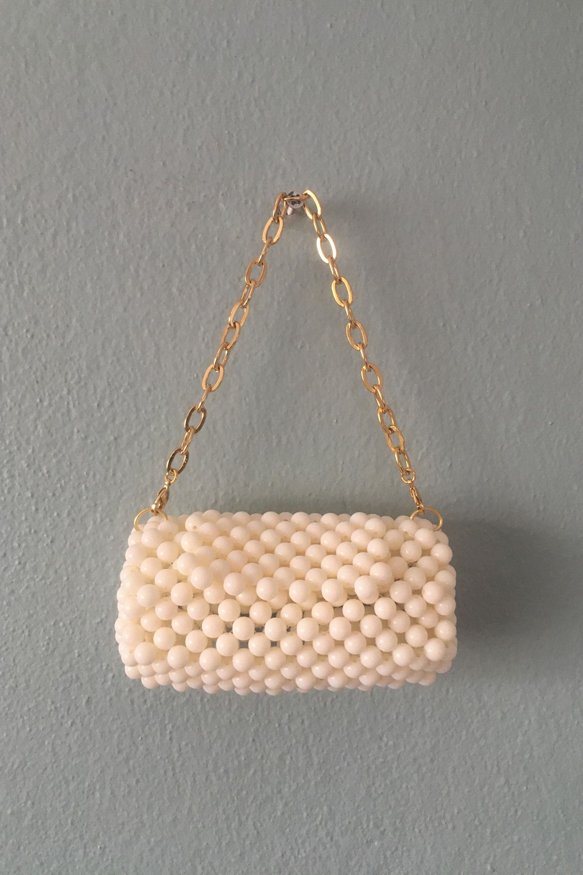 Tuğçe Saray Bellini Kemik Boncuk El Yapımı Micro Bag Mini Çanta