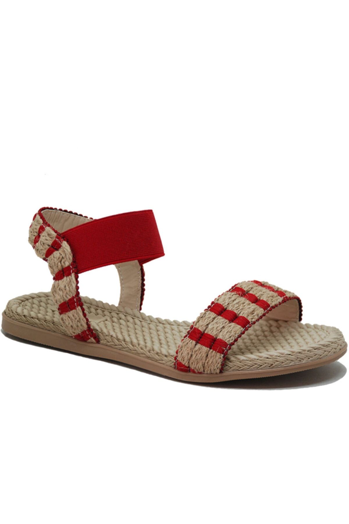 Genel Markalar Kadın Kırmızı Hasır Sandalet K053
