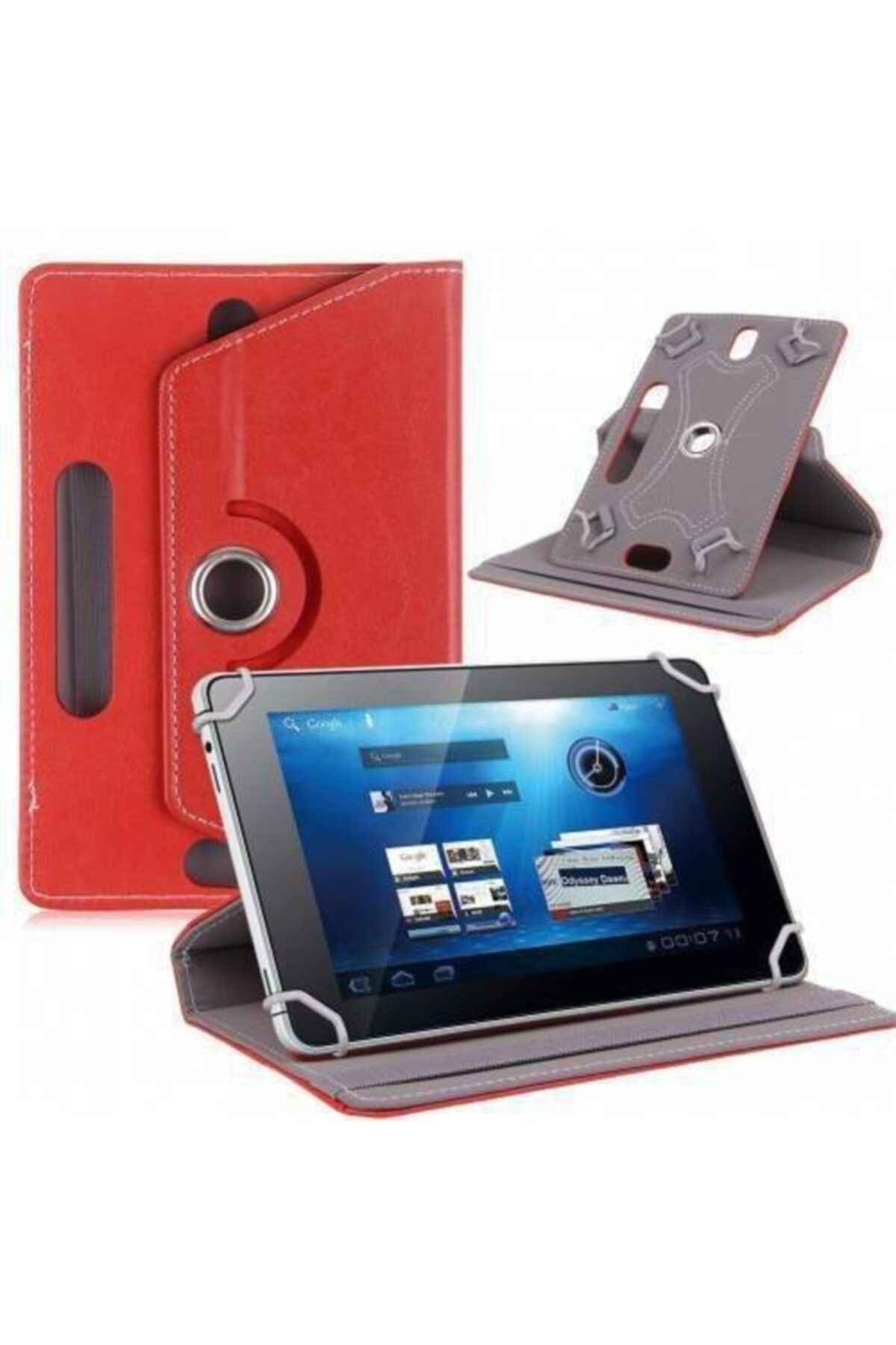 KılıfShop Kırmızı Vorcom Sx Pro 4 10'' Inç Üniversal Stand Olabilen Tablet Kılıf