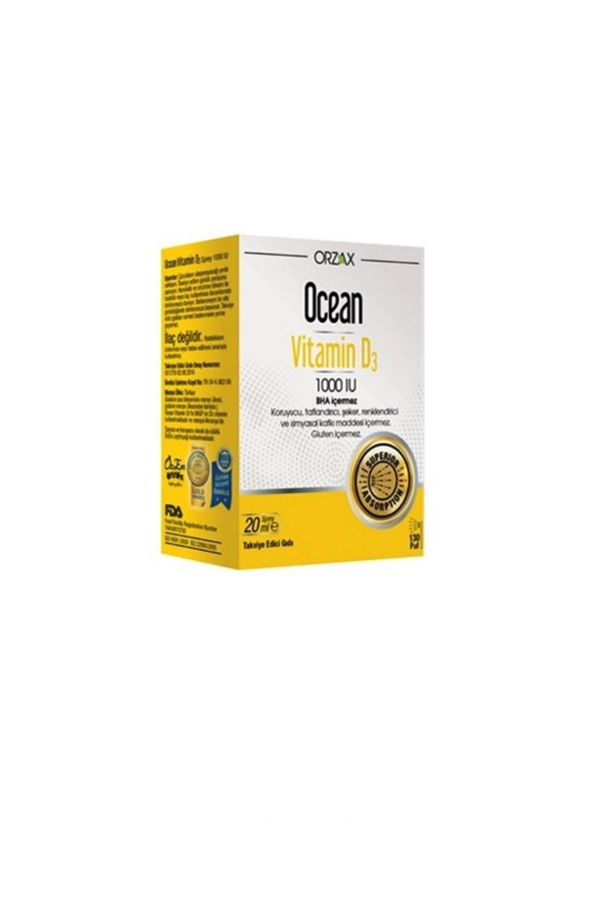 Ocean D3 Vitamini - Ocean Vitamin D3 1000 Iu Sprey 20 Ml