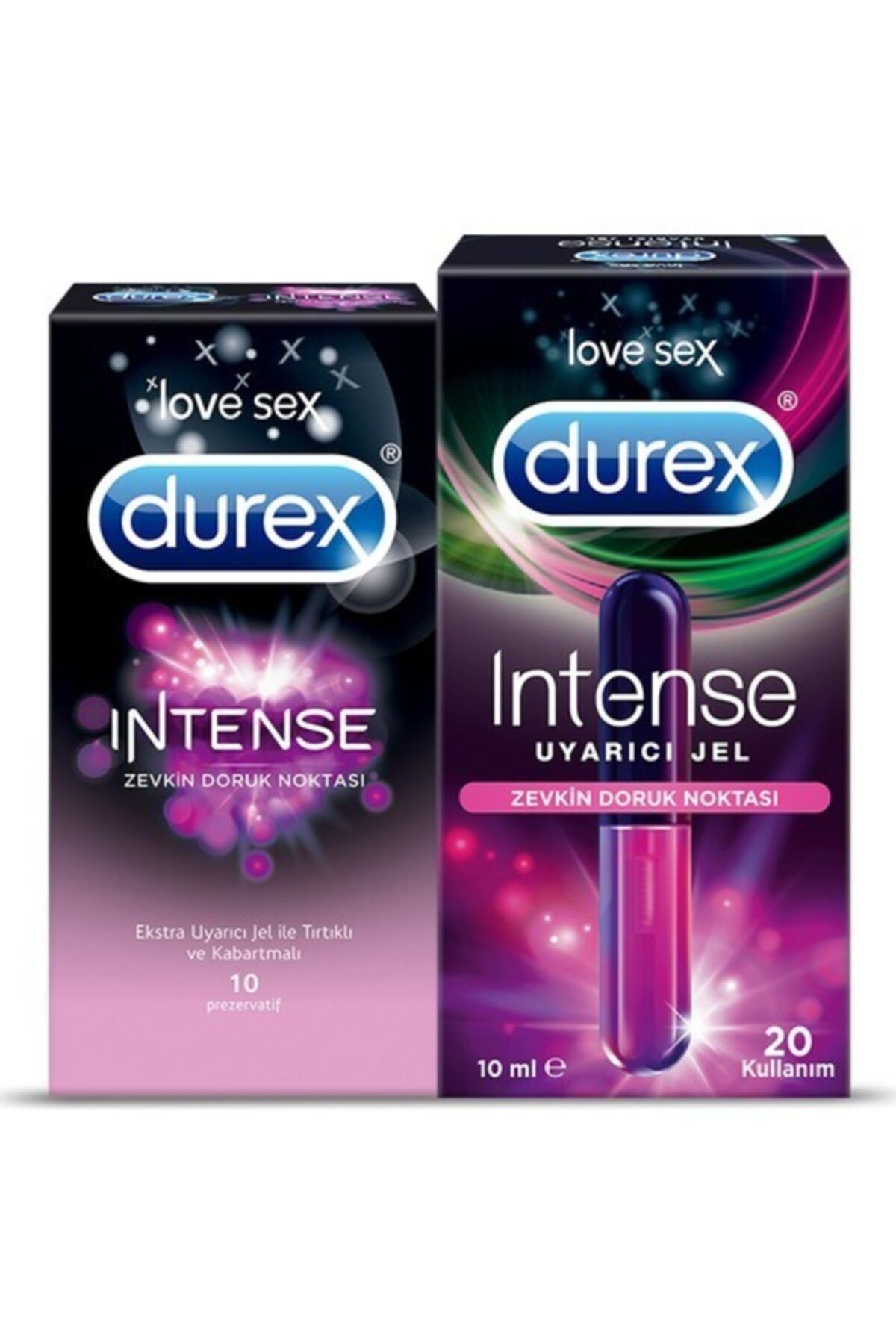 Durex Intense Prezervatif 10'lu +  Intense Jel 10 Ml