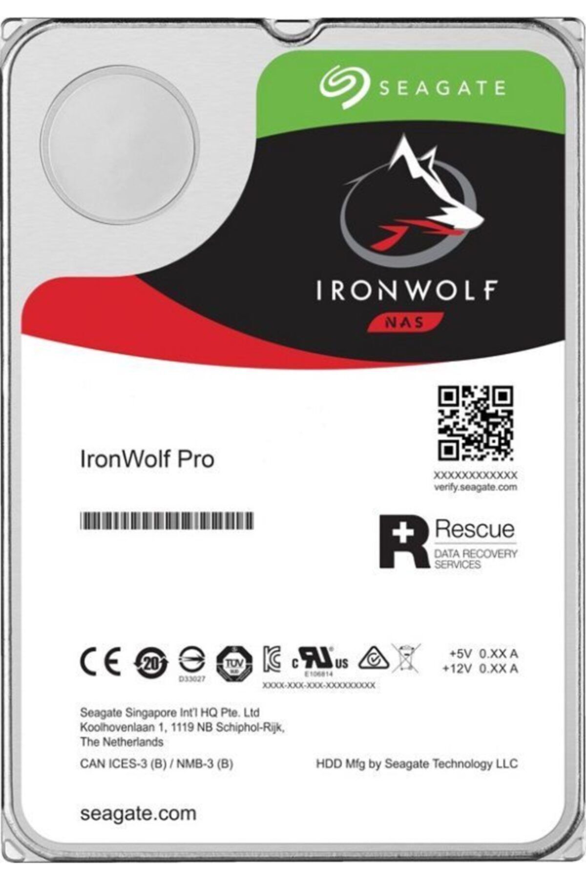 Seagate 12tb Ironwolf 3.5" Nas Dsk 7200 Rpm Sata 6.0 Gb-s 256mb Cache St12000vn0008-2jh101 Harddisk
