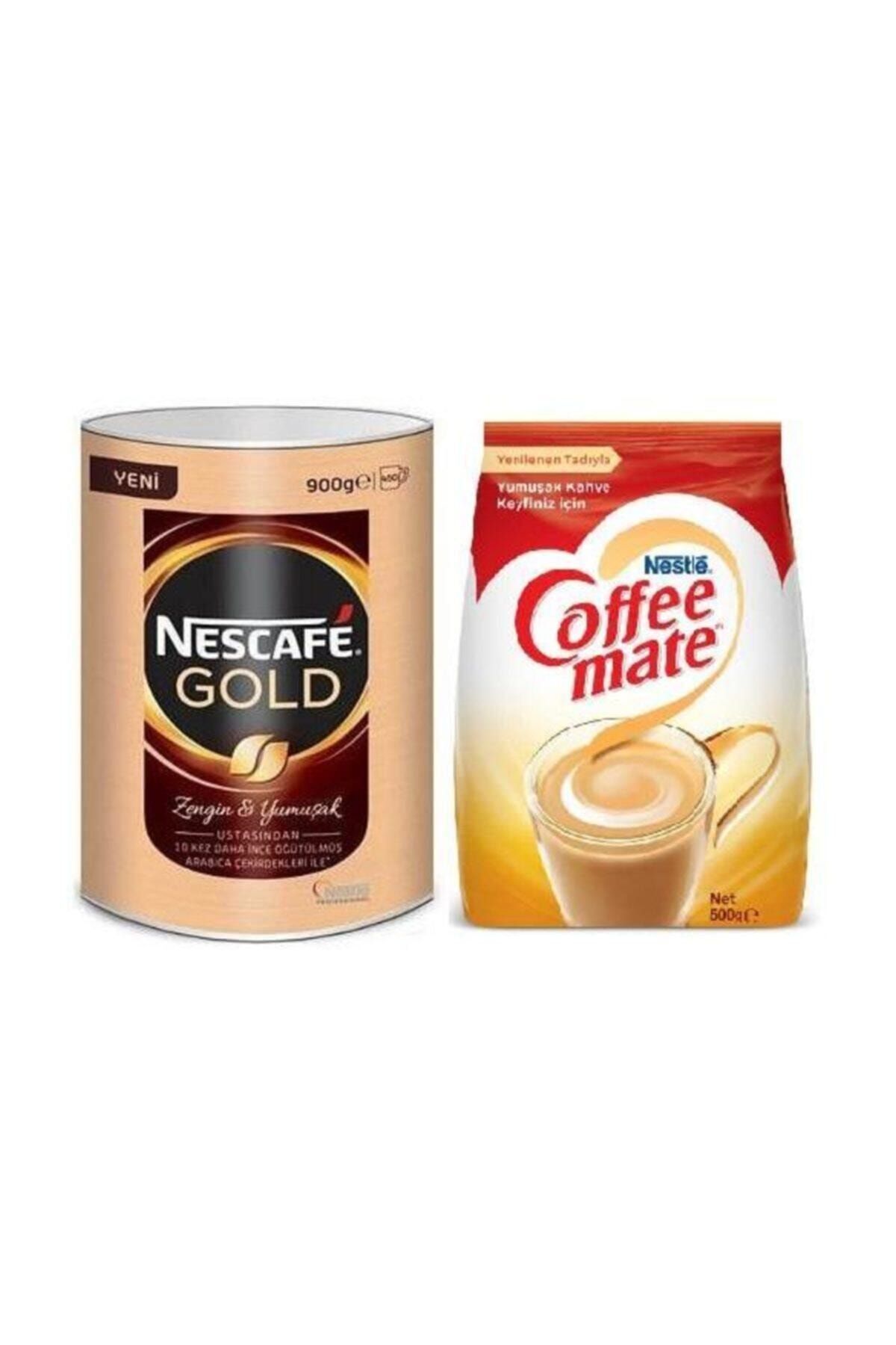 Nescafe Gold Kahve 900g + Coffe Mate 500g.