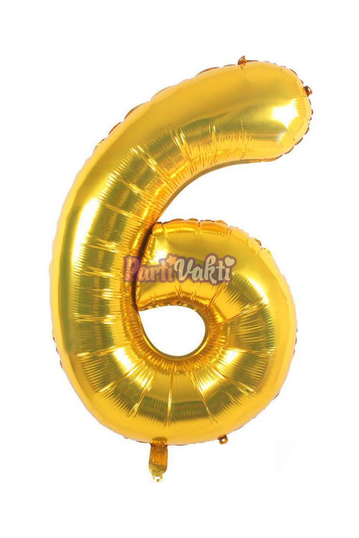 Partijet 6 Rakam Altın Folyo Balon 40cm
