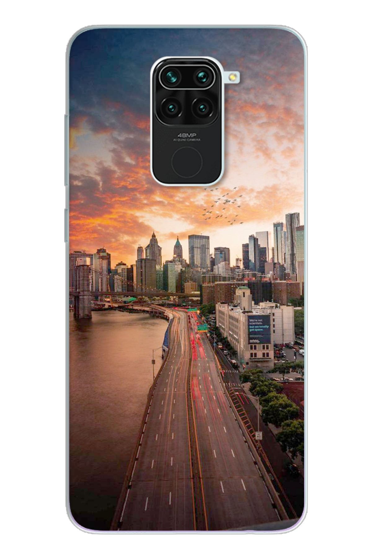 Spoyi Cadde Tasarımlı Süper Şeffaf Silikon Telefon Kılıfı Xiomai Redmi Note 9
