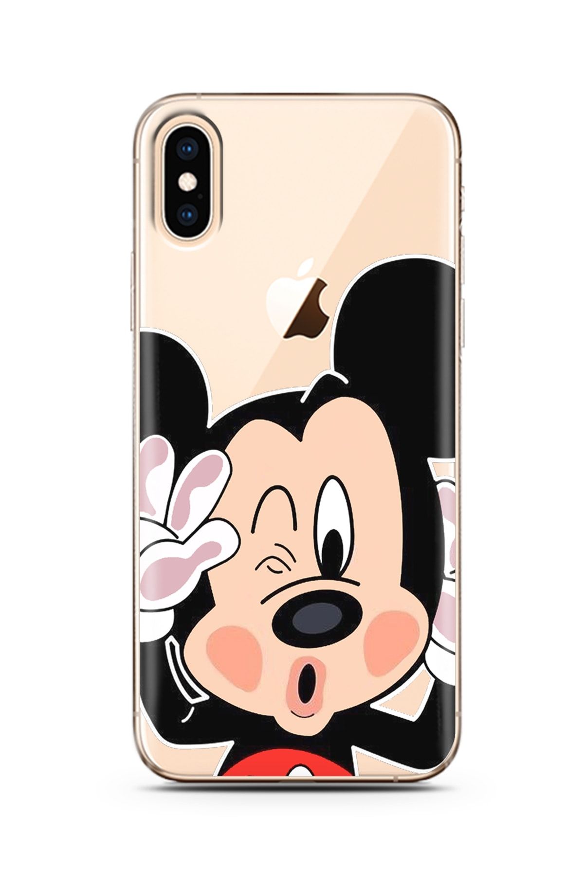 Spoyi Mickey Tasarımlı Süper Şeffaf Silikon Telefon Kılıfı Iphone Xs Max