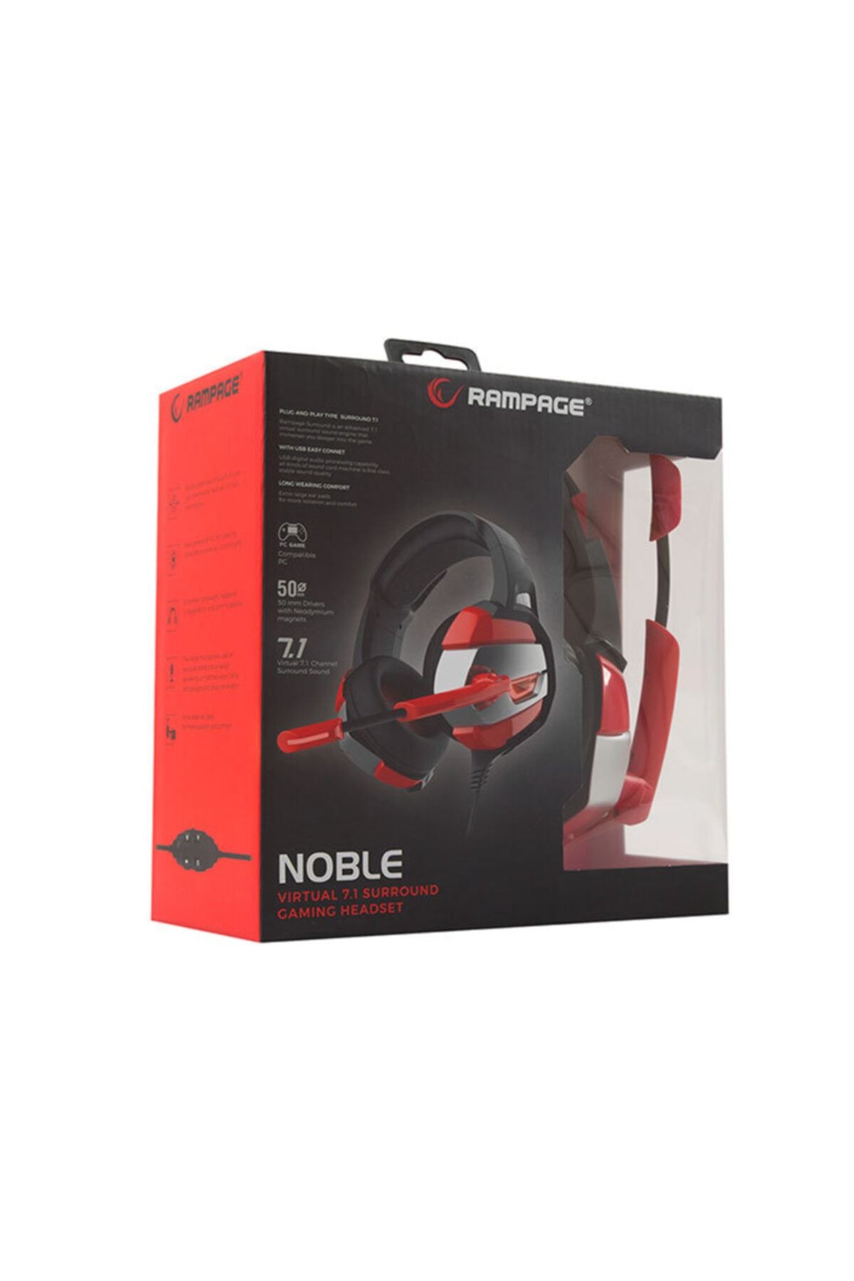 Rampage Rm-k5 Noble Siyah Kırmızı 7.1 Surround Sound System Usb M