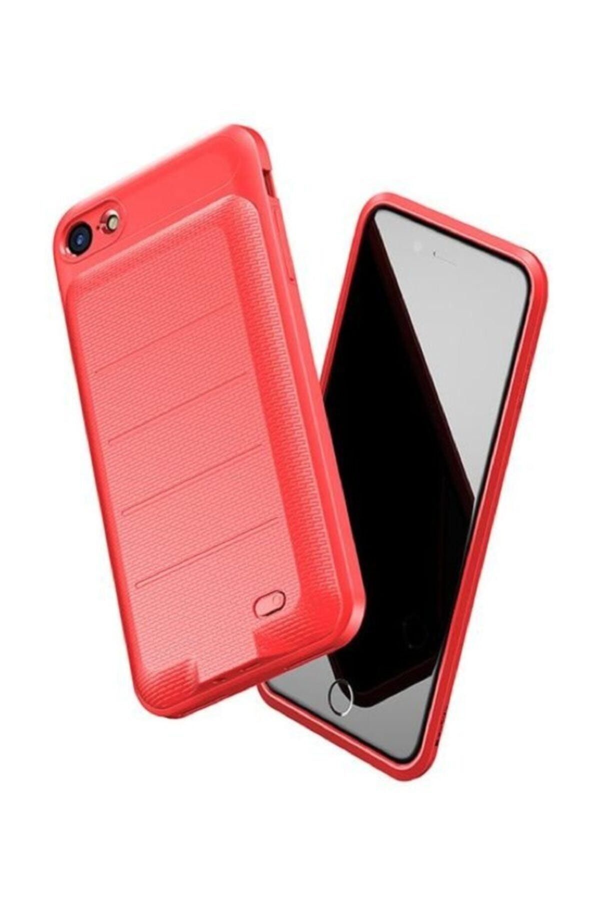 Baseus Ample Iphone 7 - 8, 8 Kırmızı Şarjlı Kılıf Arka Koruyucu Kapak 2500mah