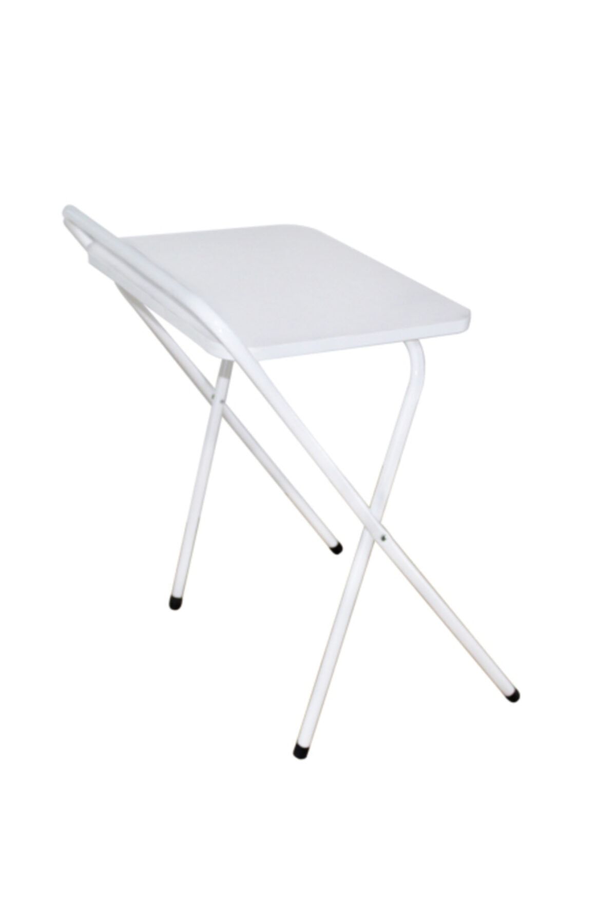Tedarikcenter Beyaz Laptop Masa Katlanabilir Çalışma Masası Koltuk Sehpası 52x41 cm