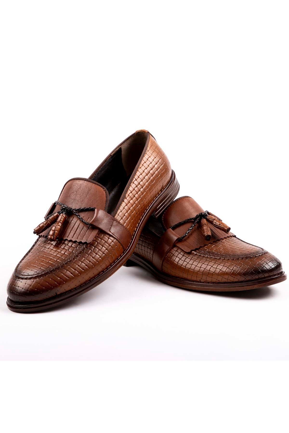 Milano Brava Erkek Kahverengi Hakiki Deri Loafer  Ayakkabı
