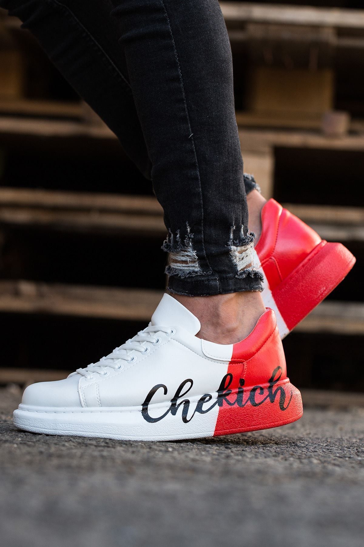 Chekich Ch Ch254 Bt Erkek Ayakkabı 427 Beyaz Kırmızı Chekıch