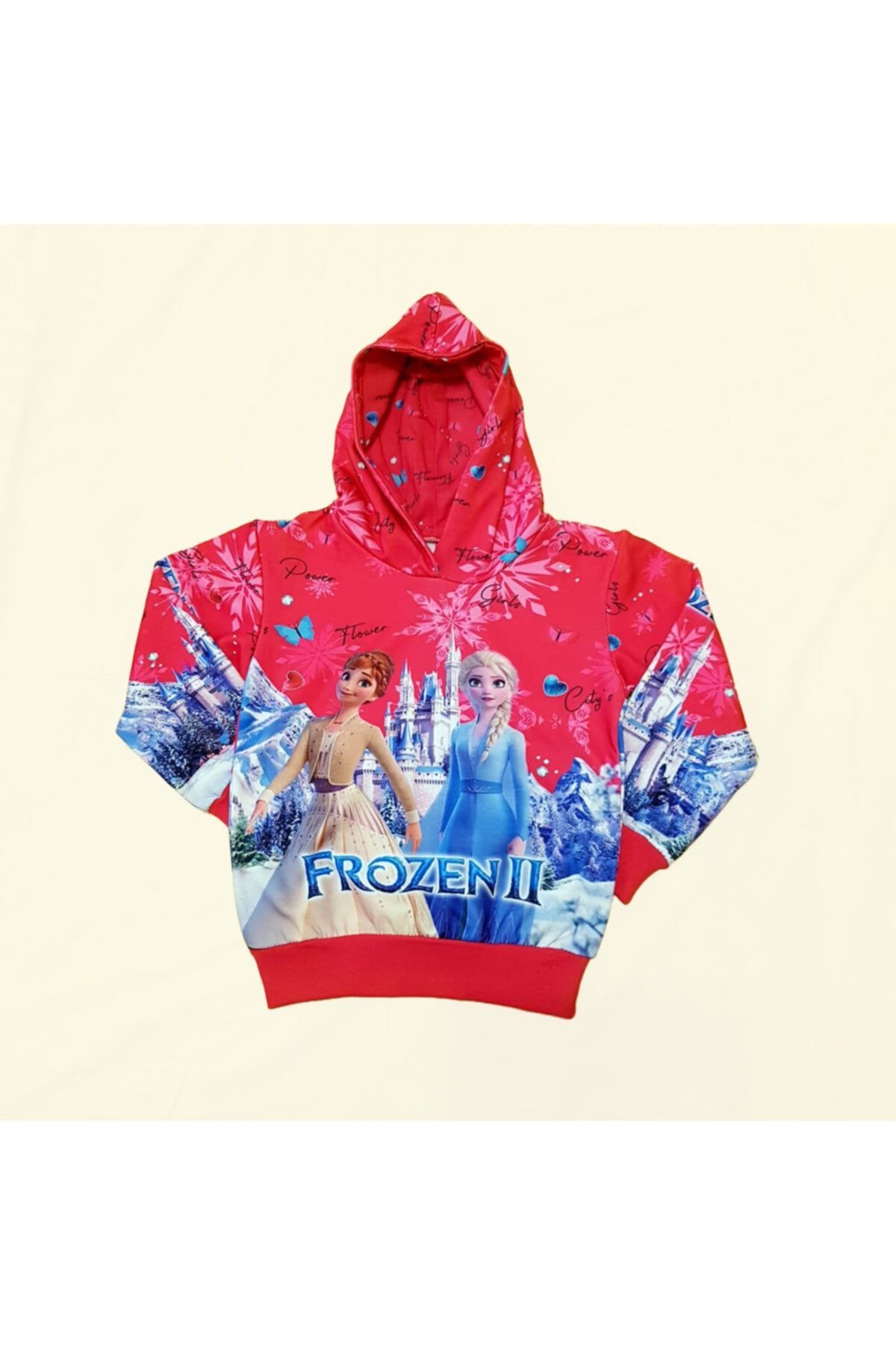 Frozen Elsa Kapüşönlü Kız Çocuk Sweatshirt