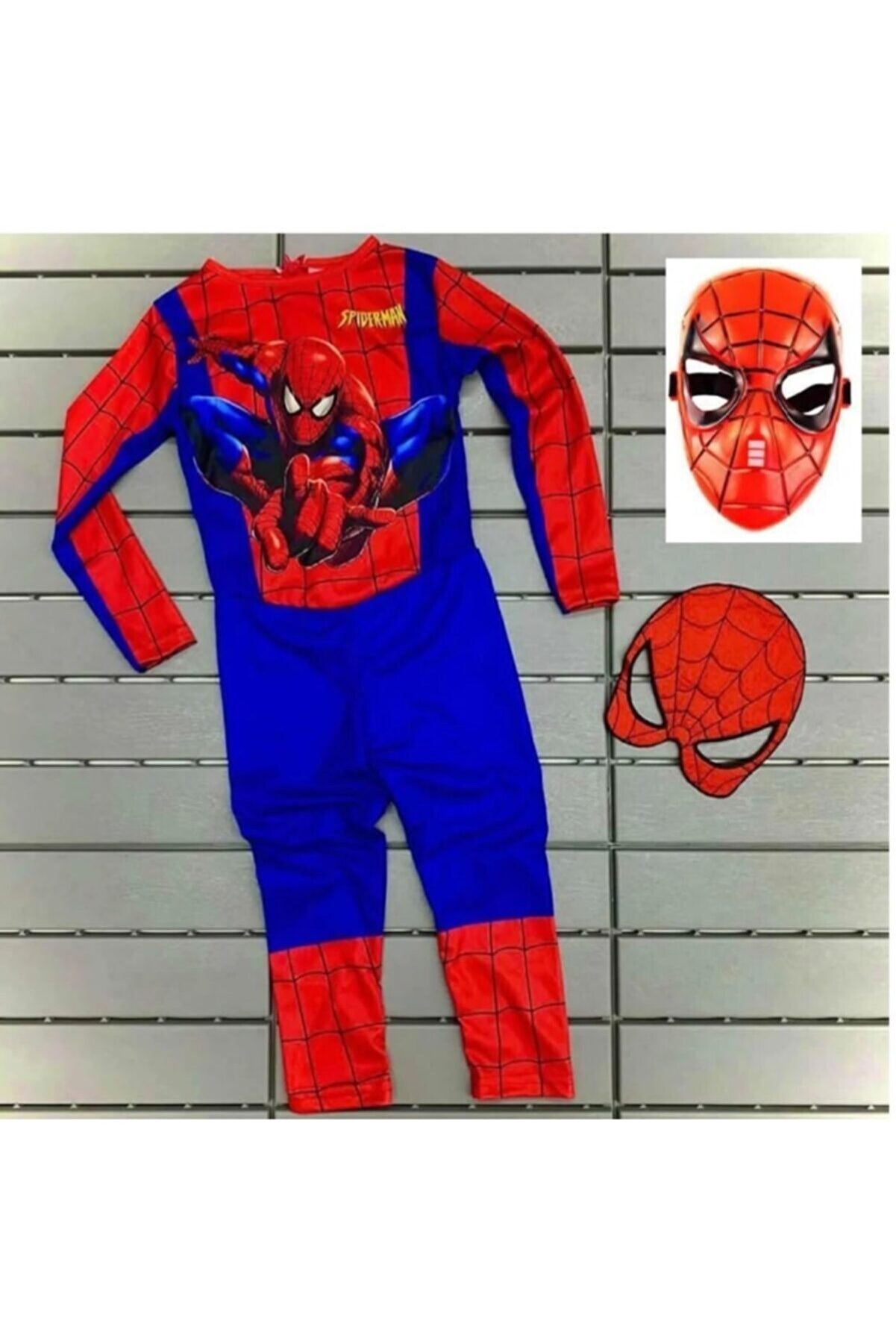 Spiderman Erkek Çocuk Kostümü Iki Adet Maskeli