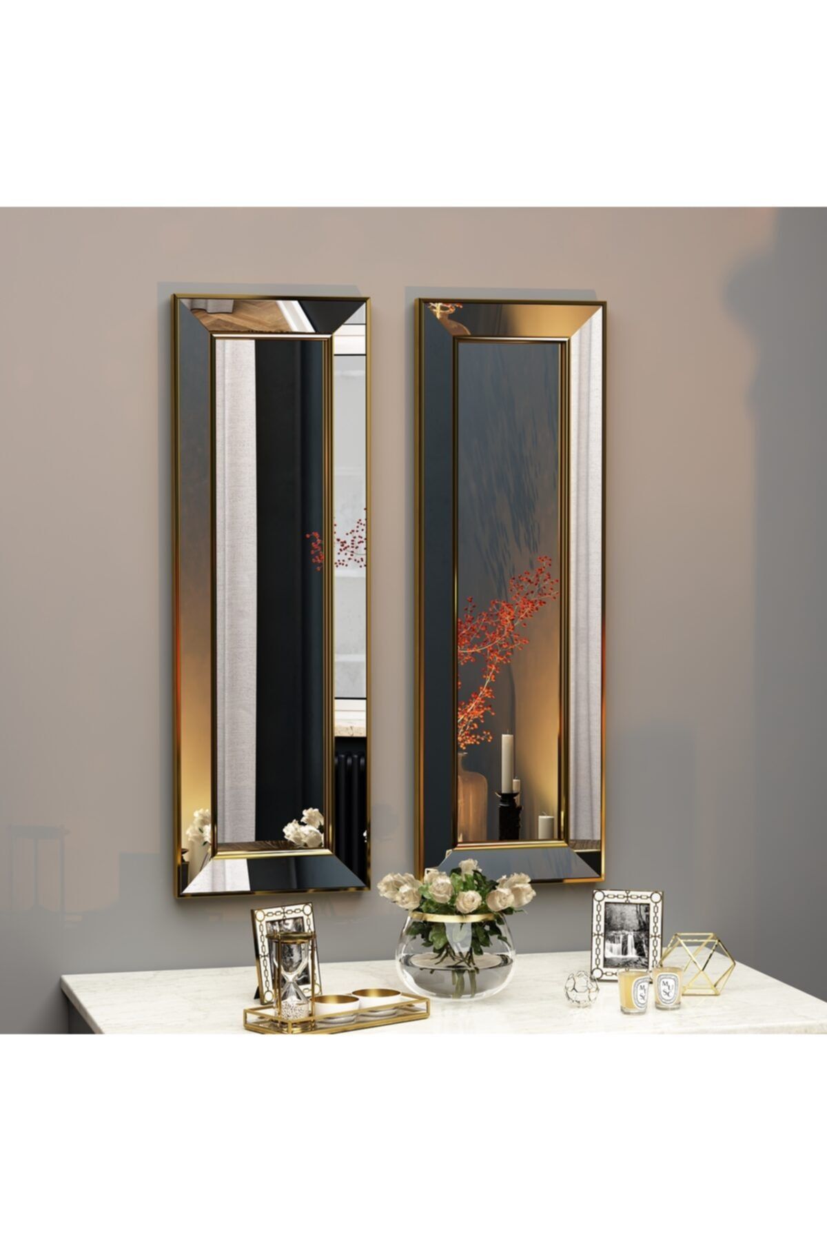 MONEayna 2'li Dekoratif Ayna Çerçeveli Salon Dresuar Aynası Gl001s