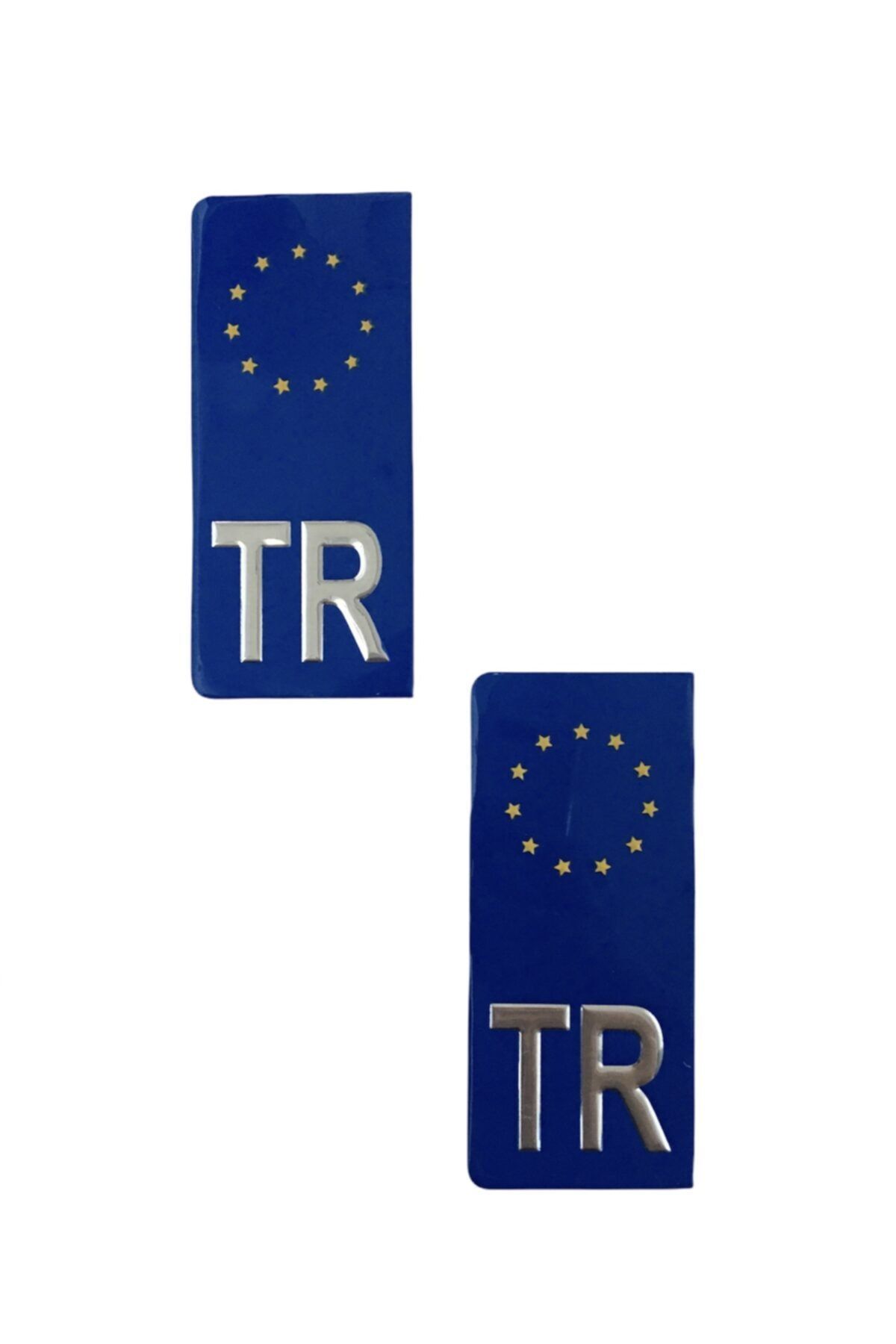 DMR Tr Plaka Metal Sticker 2 Adet (türkiye Avrupa Birliği Plaka Sticker)