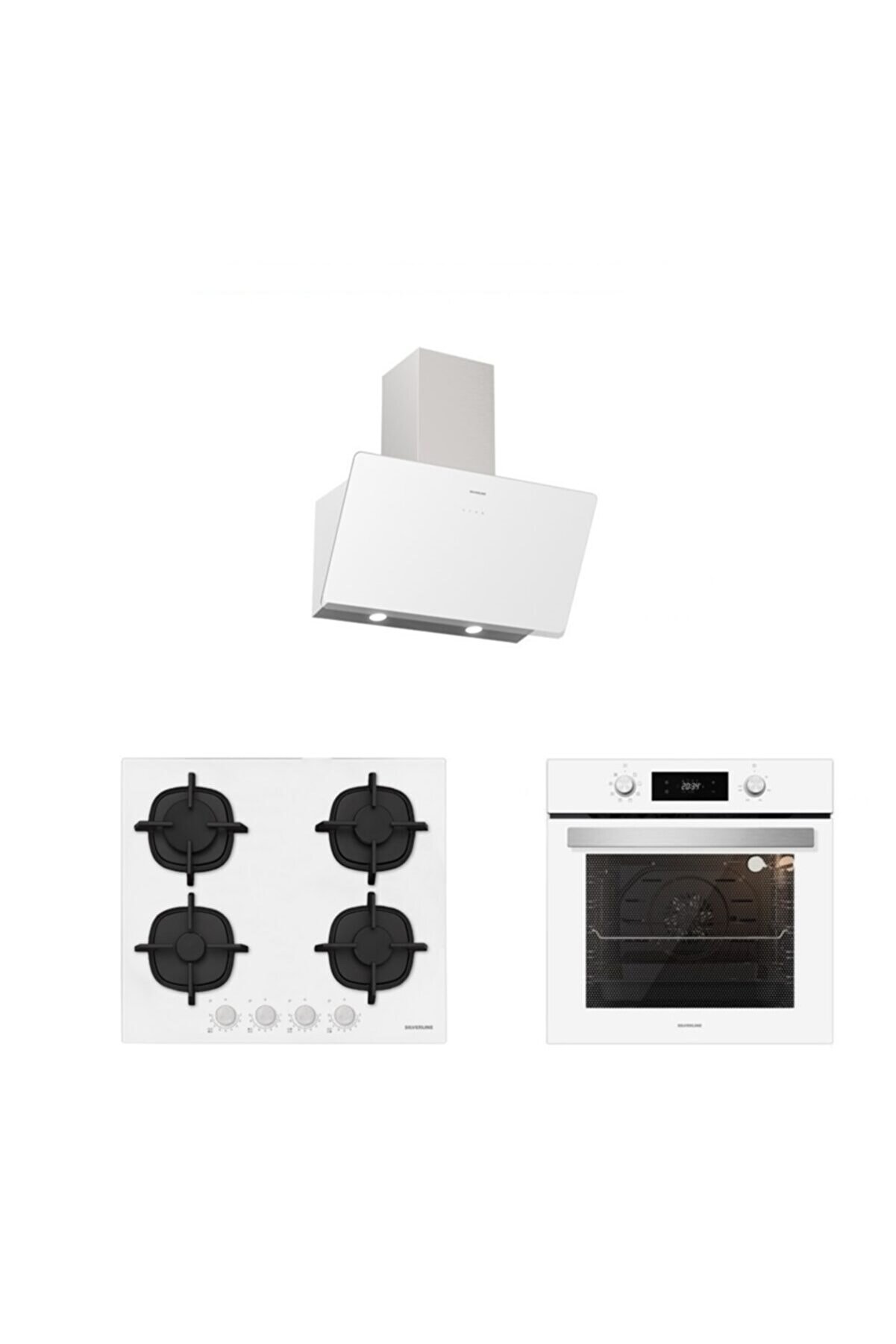 Beyaz Cam Ankastre Set (3457 Soho 60 Beyaz121cs5427w01121bo6504w01)