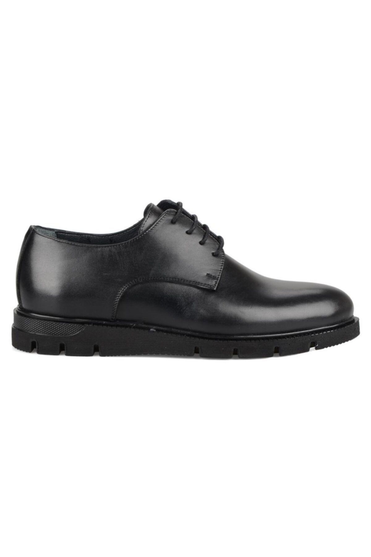 FootCourt Siyah Bağcıklı Düz Erkek Ayakkabı