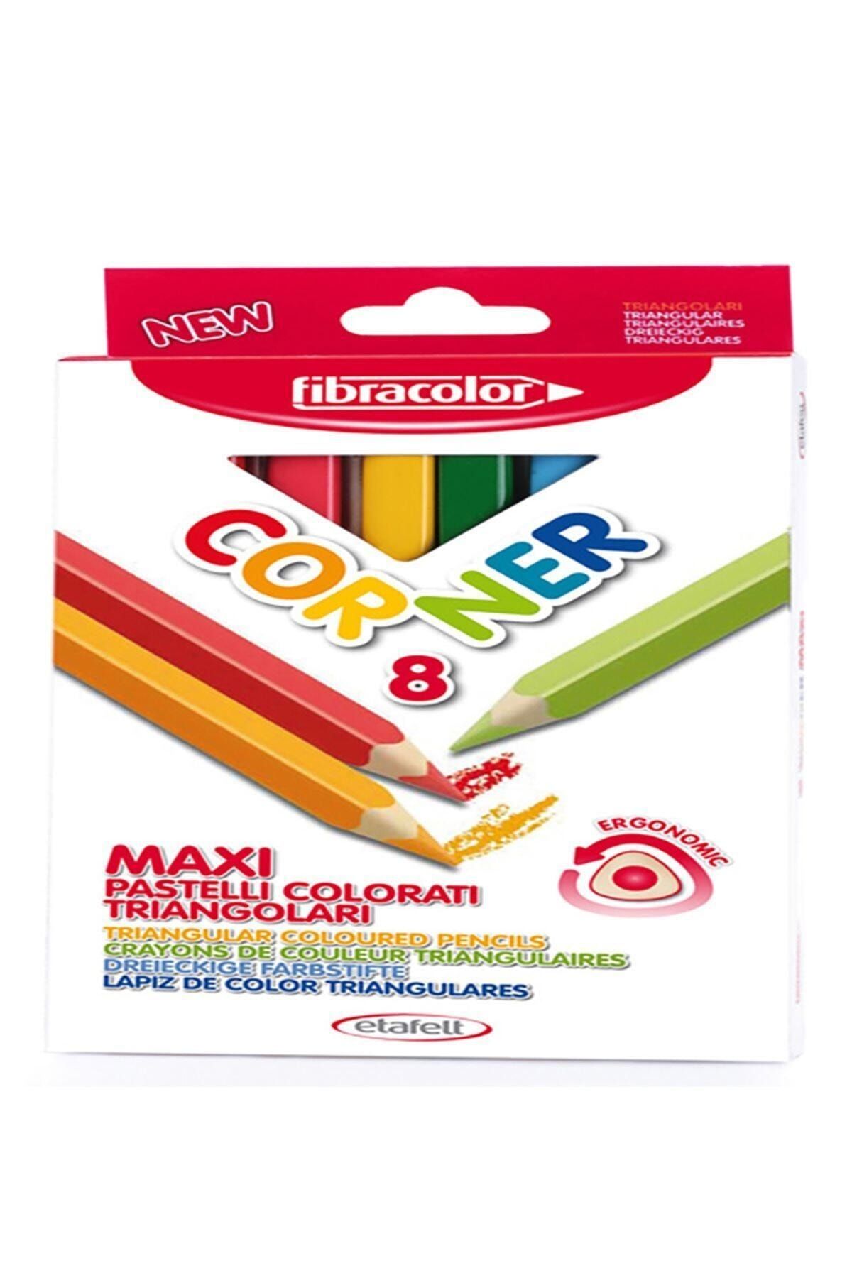 Fibracolor Corner Maxi Üçgen Kalın Kuru Boya 8 Renk