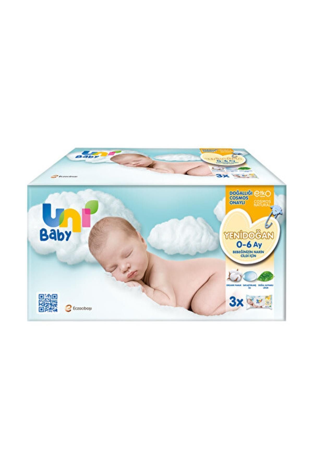 Uni Baby Yenidoğan Islak Mendil 3 lü Paket 40 Adet