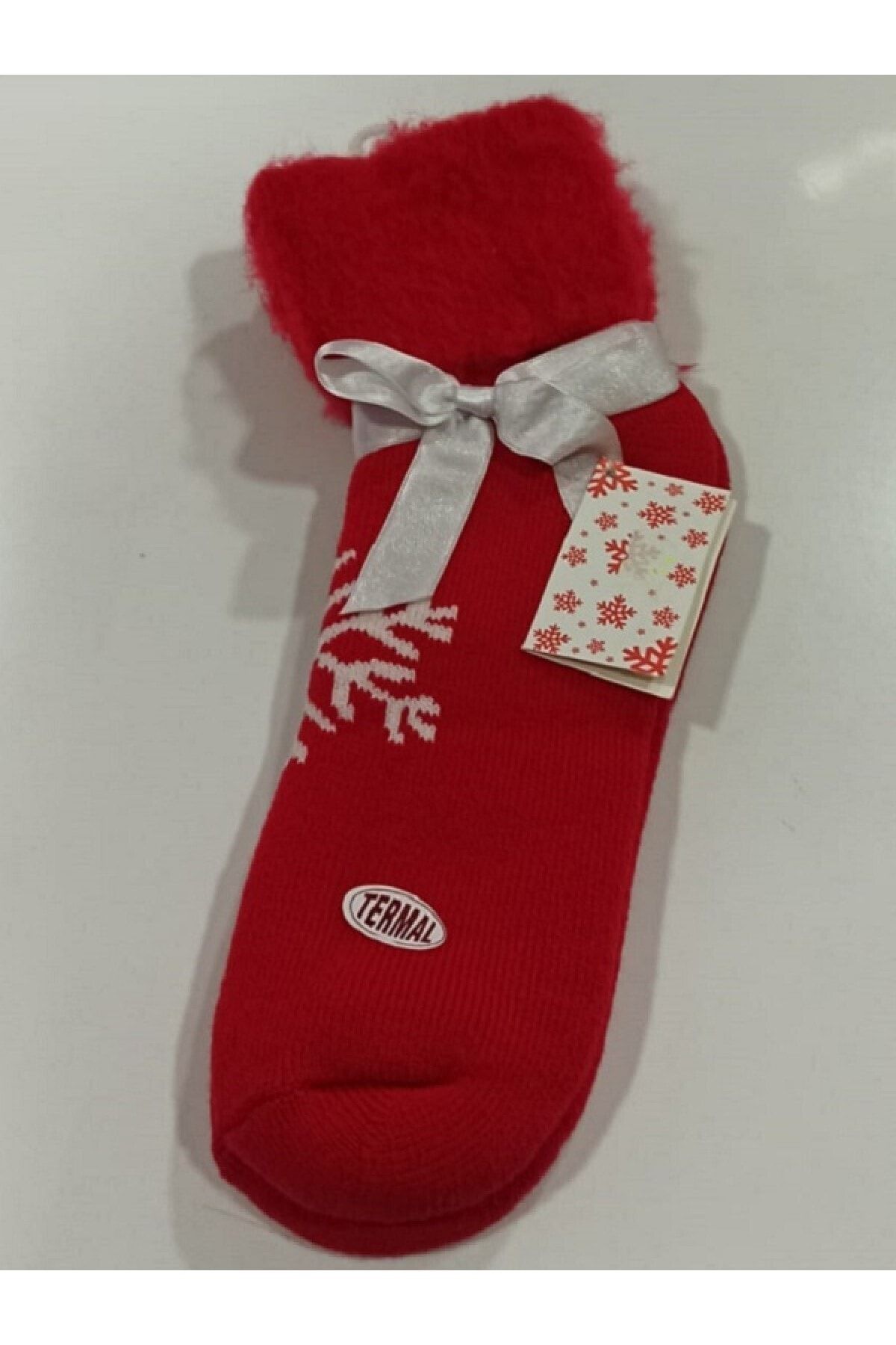 Nbb Kadın Kırmızı Yılbaşı Temalı Termal Çorap