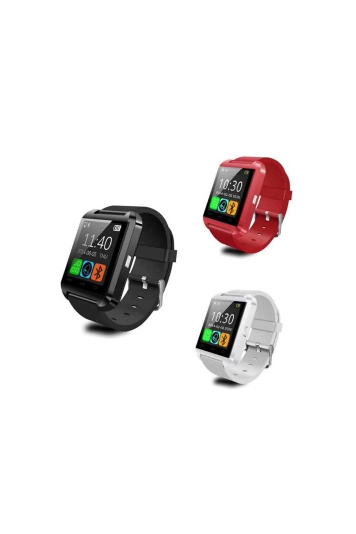 TRC U8 Akıllı Saat Smart Watch Ios Ve Android Uyumlu Bluetooth Saat Kırmızı Mywtch-u8