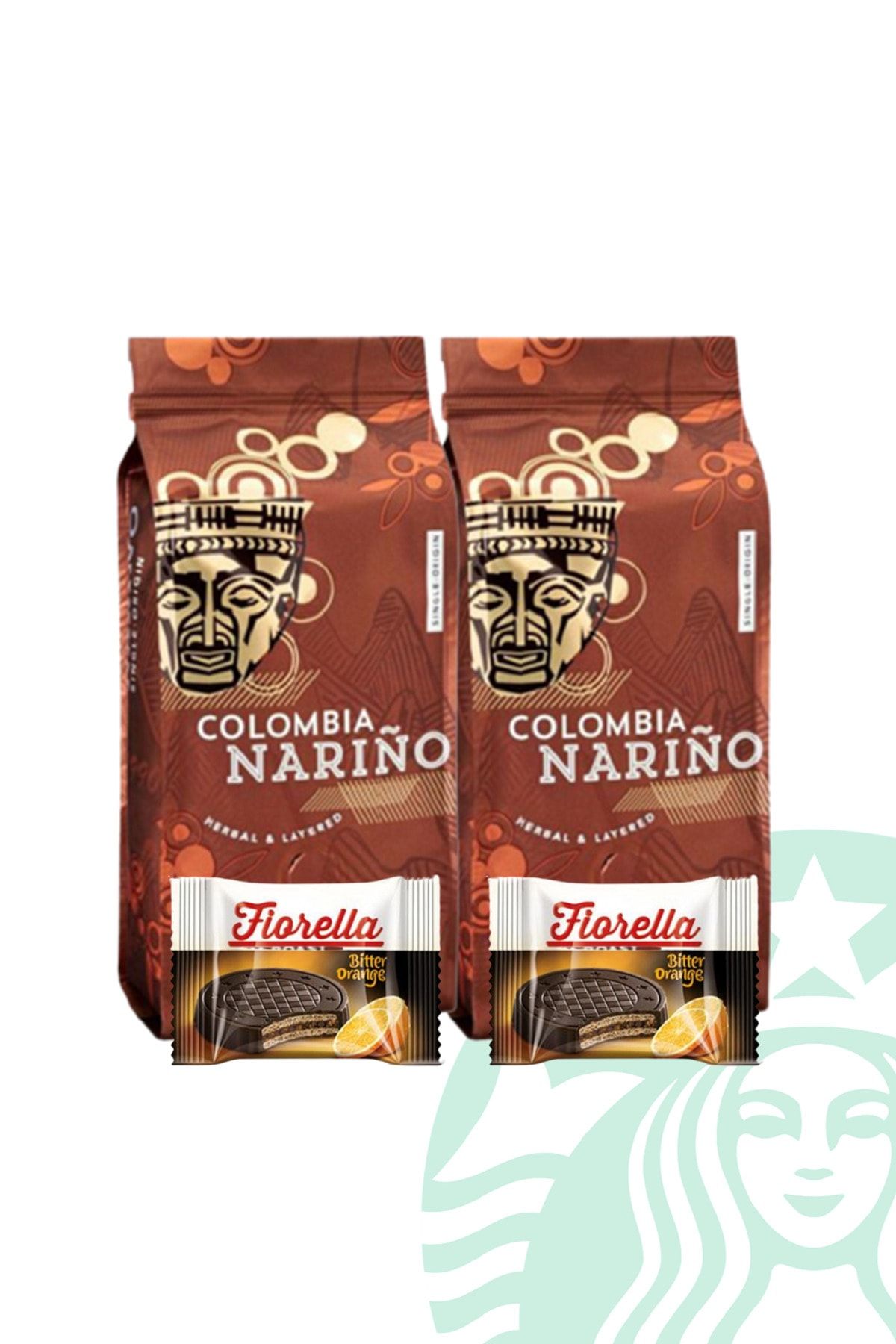 Starbucks 2x Çekirdek Kahve Colombia Narino Medium Roast 250 gr + Fiorella 20 grx2