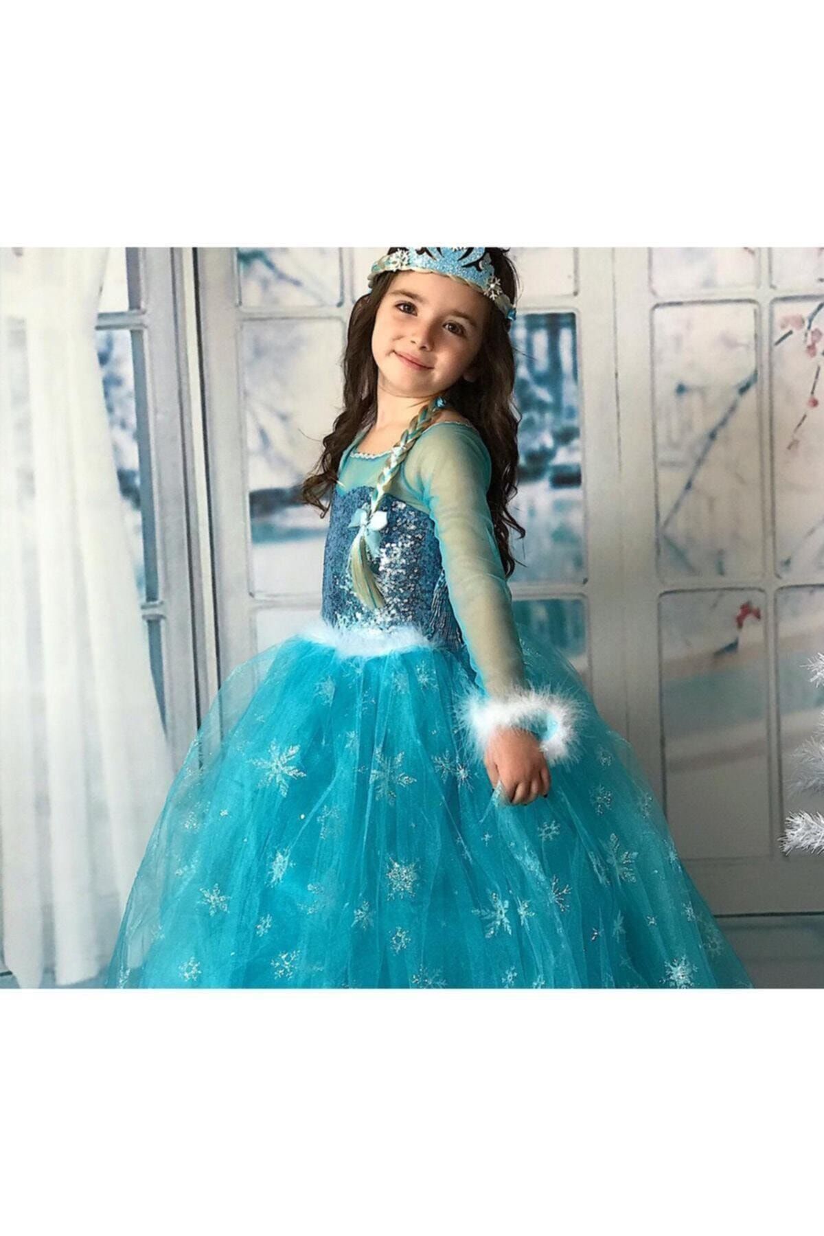 Kids Tarlatanlı Frozen Elsa Kostümü