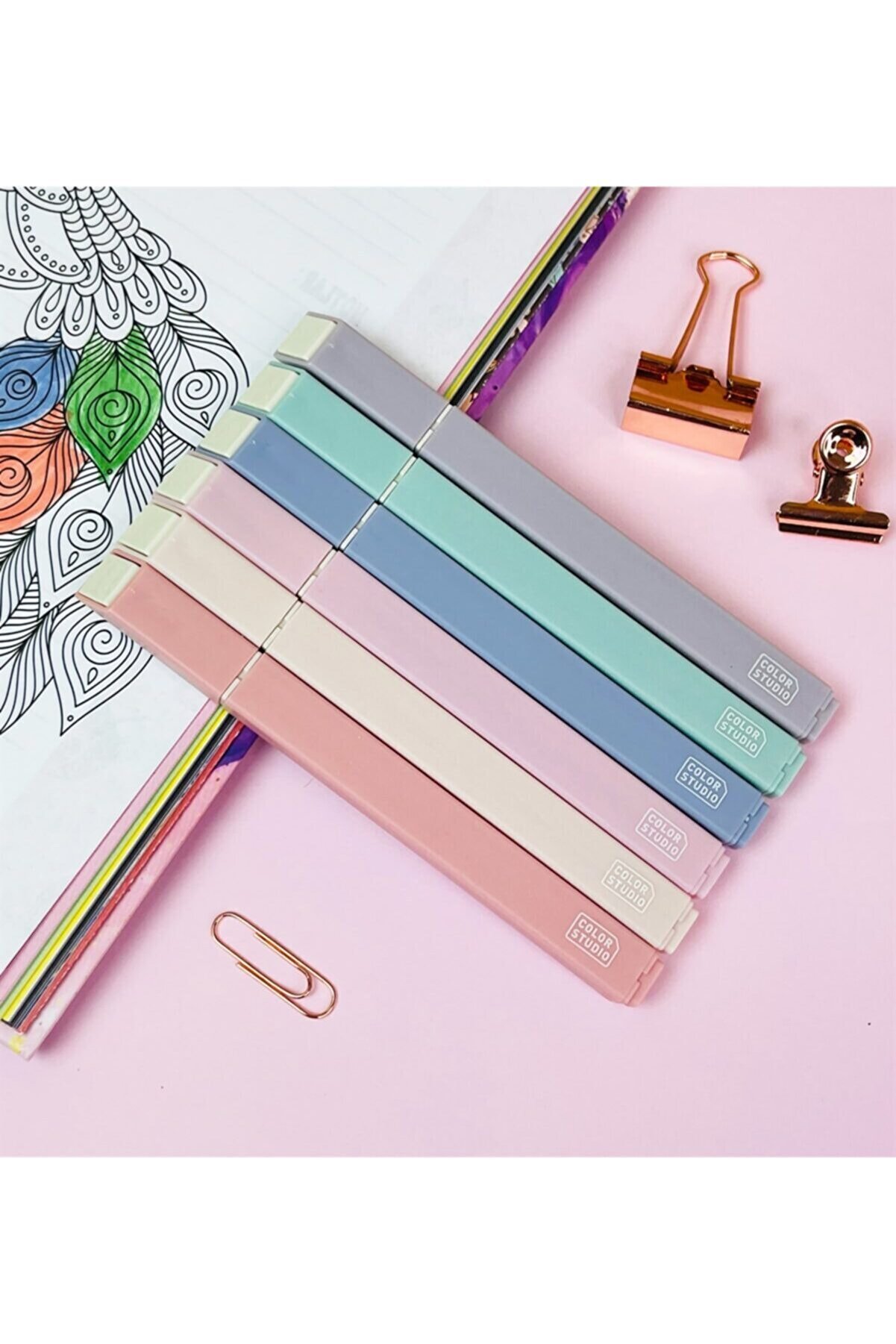 Gift Moda 6'lı Studio Color Kesme Uçlu Soft Keçeli Kalem Seti