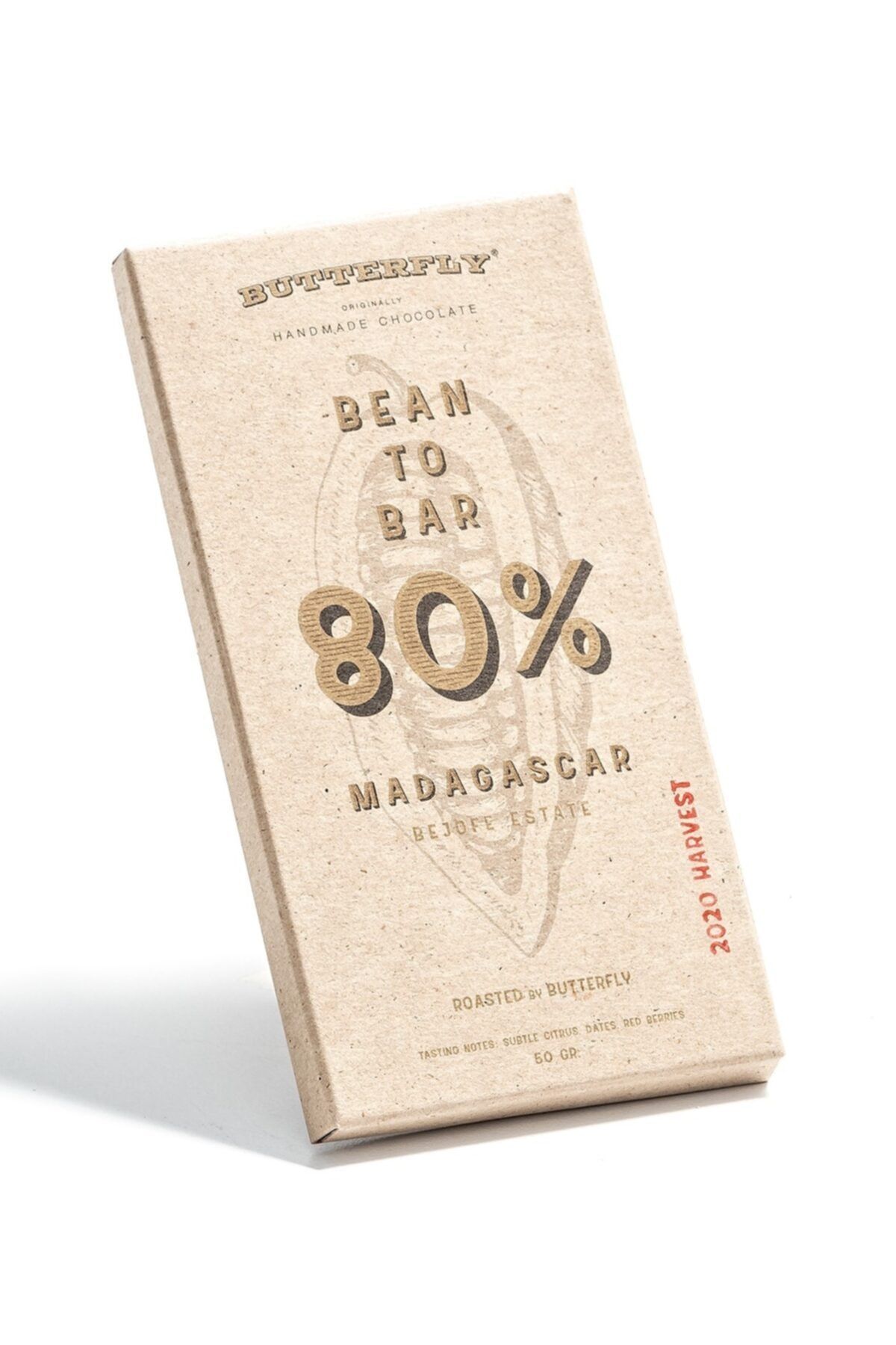 BUTTERFLY Bean To Bar %80 Madagaskar- Tablet Çikolata
