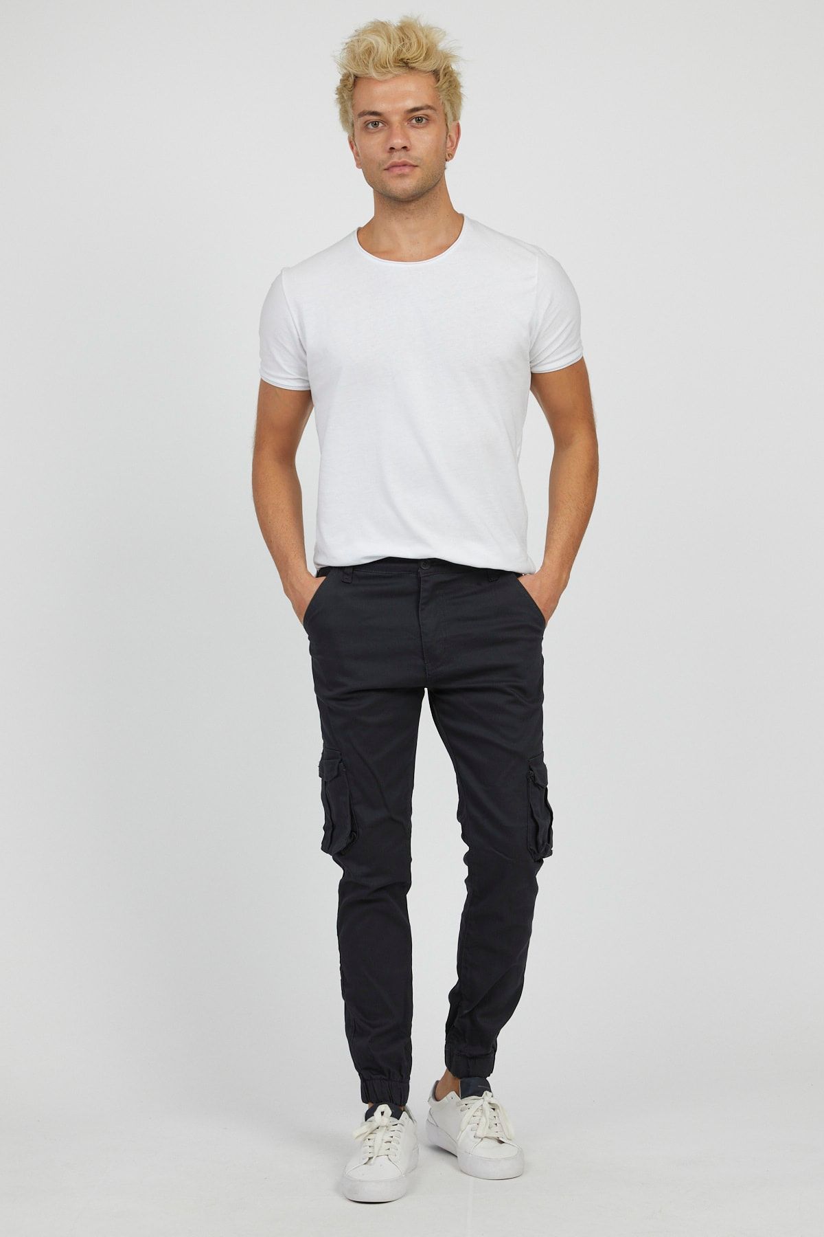 Serseri Jeans Erkek Körüklü Füme Antrasit Renk Jogger Paçası Lastikli Pantolon