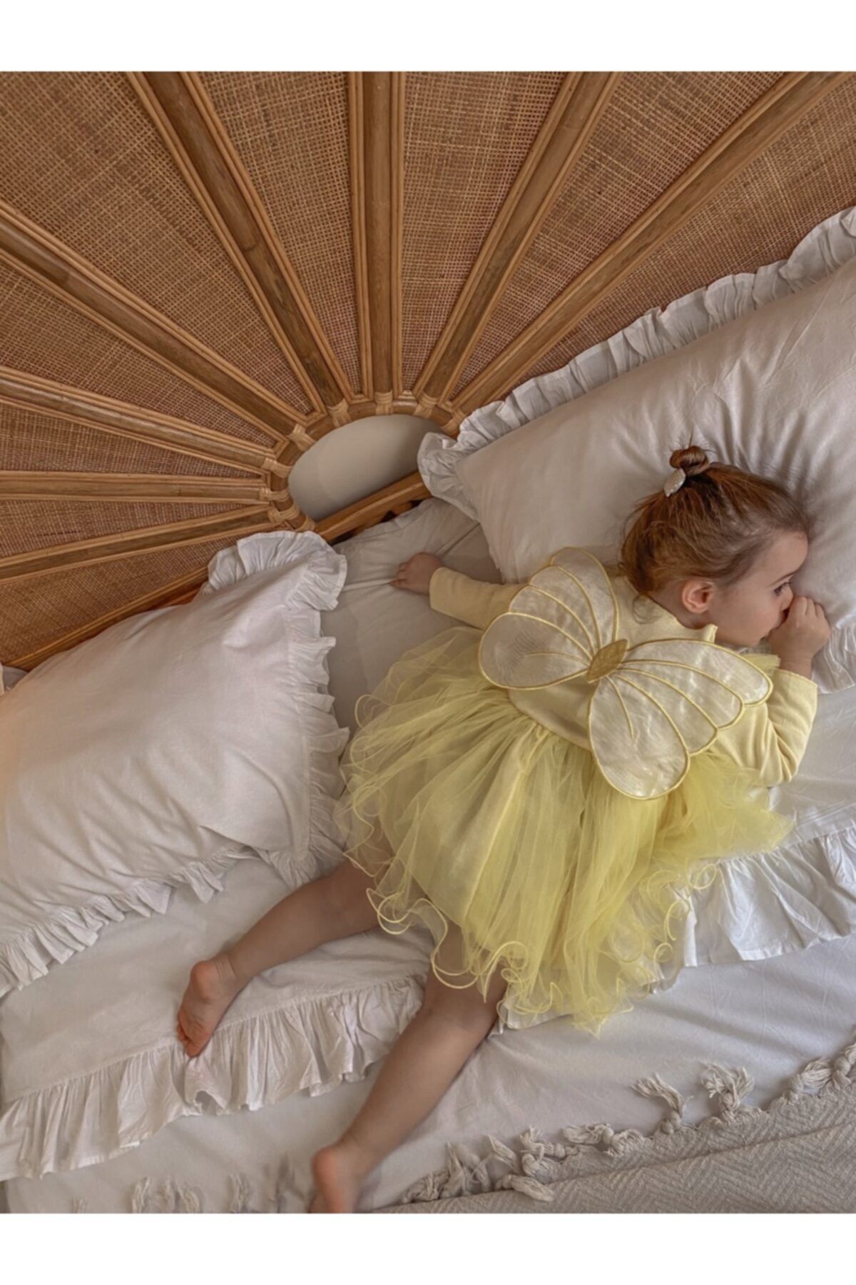 magu Kız Bebek Sarı Kanatlı Elbise