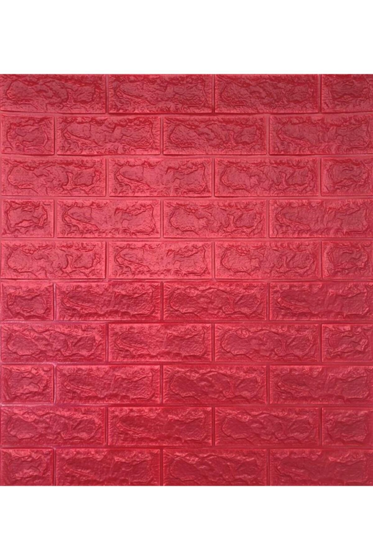 Renkli Duvarlar Nw06 Kendinden Yapışkanlı Çok Renkli Taş Siyah Kırmızı Sarı Duvar Paneli 70x77 Cm 4 Adet