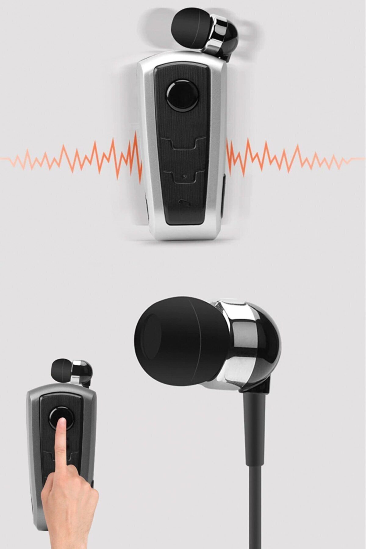 MEZİGARC Oppo Reno 10x Zoom Uyumlu Mikrofonlu Yaka Askılı Siyah Makaralı Bluetooth Kulakiçi Kulaklık