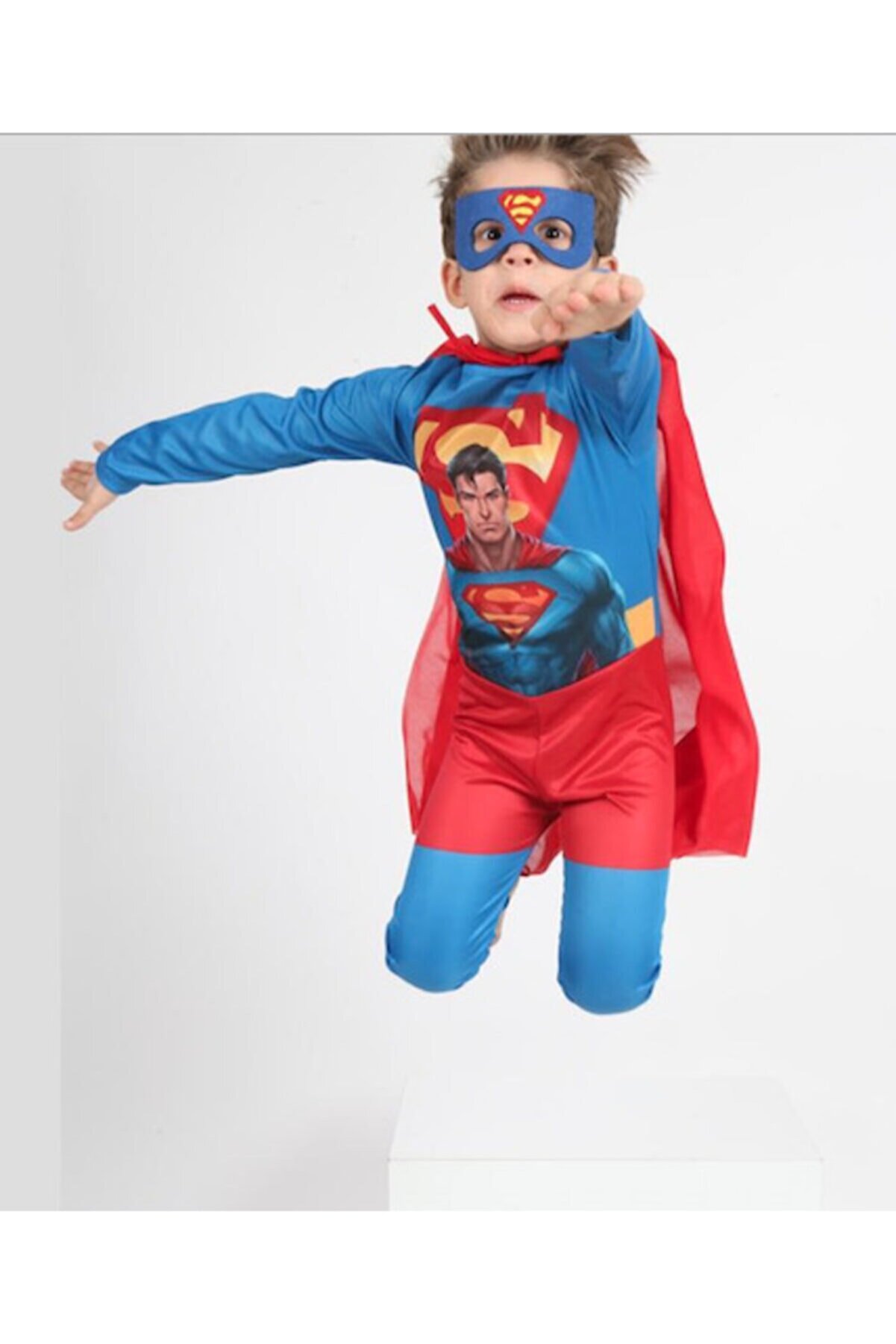 Lolliboomkids Erkek Çocuk Yaşayan Efsane Süper Kahraman Superman Clark Kent Maskeli Kostüm