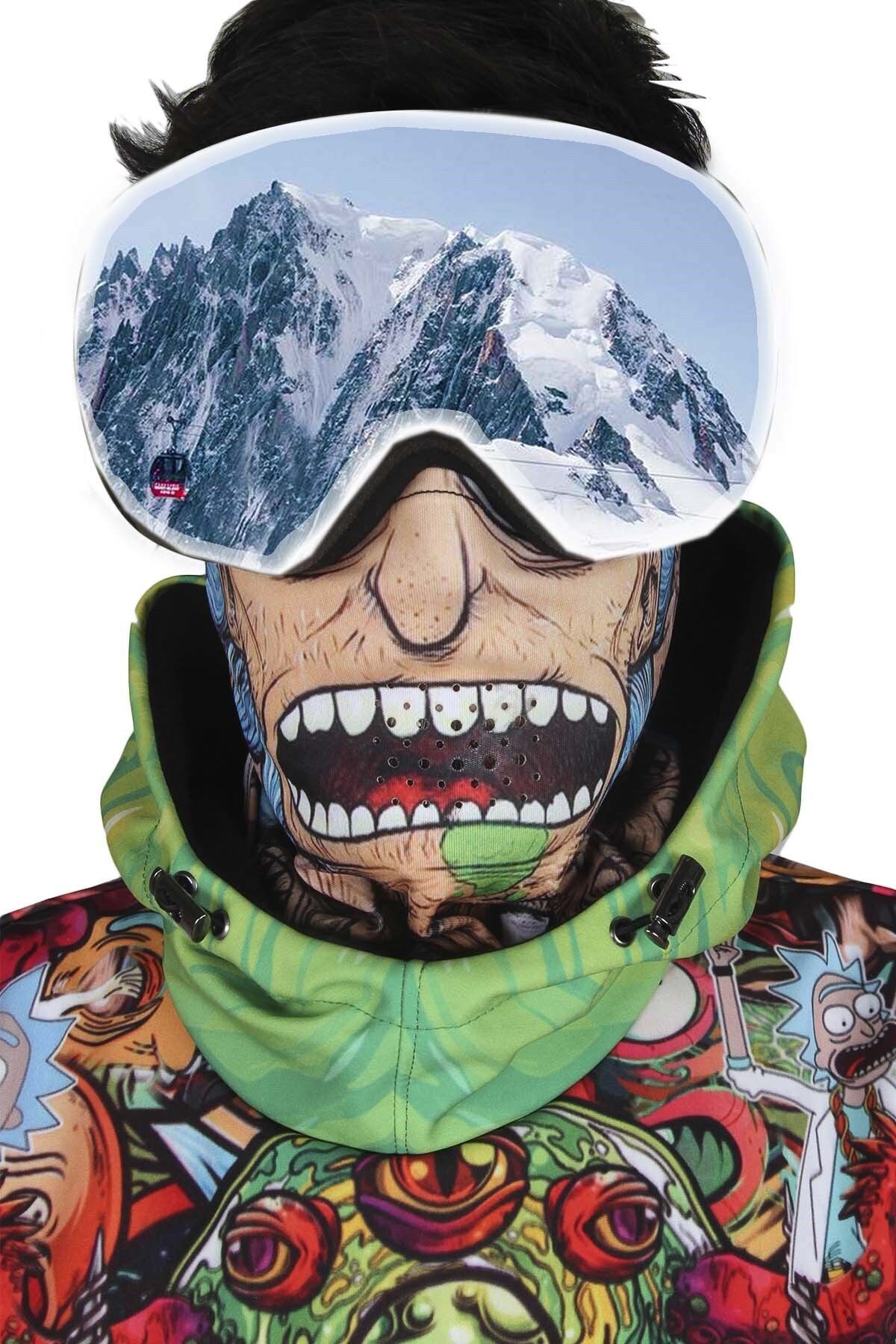 Tıklaalbeni Crazy Face Özel Tasarım Kayak Ve Snowboard Maskesi Ss2097