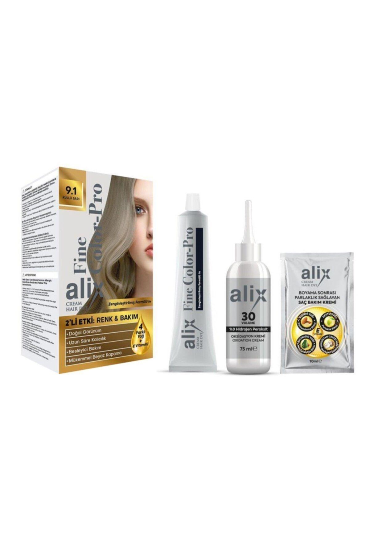 Alix Kit Saç Boyası 9.1 Küllü Sarı