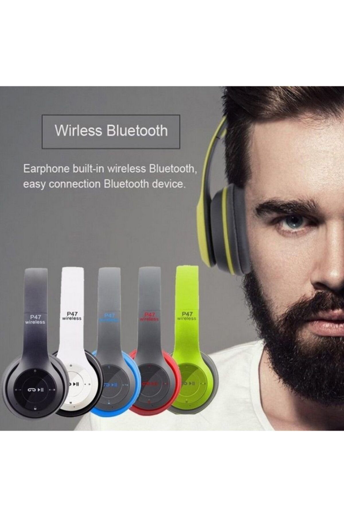 Eiroo P47 Bluetooth Kulaküstü Beyaz Kulaklık