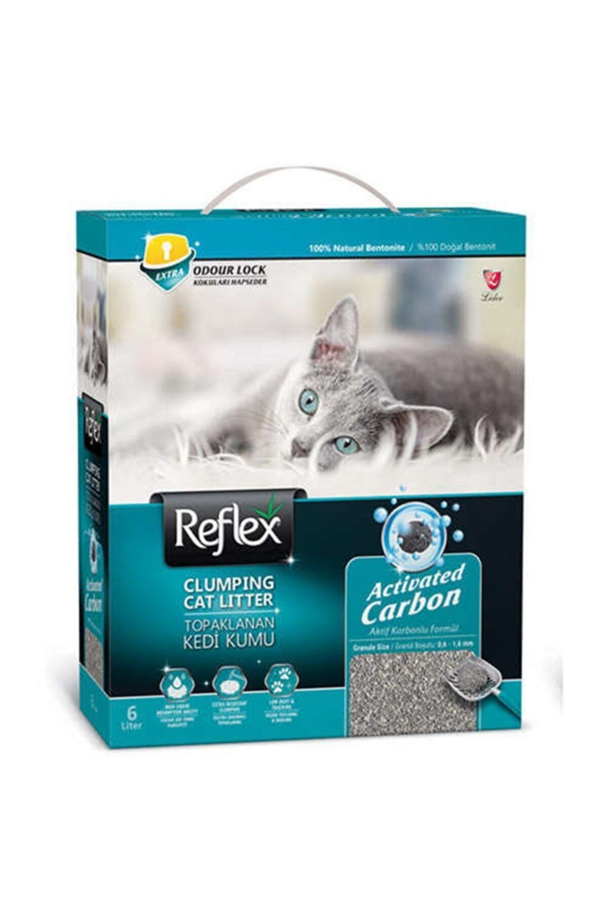 Reflex Box 6 Lt Active Carbon Gri Kedi Kumu
