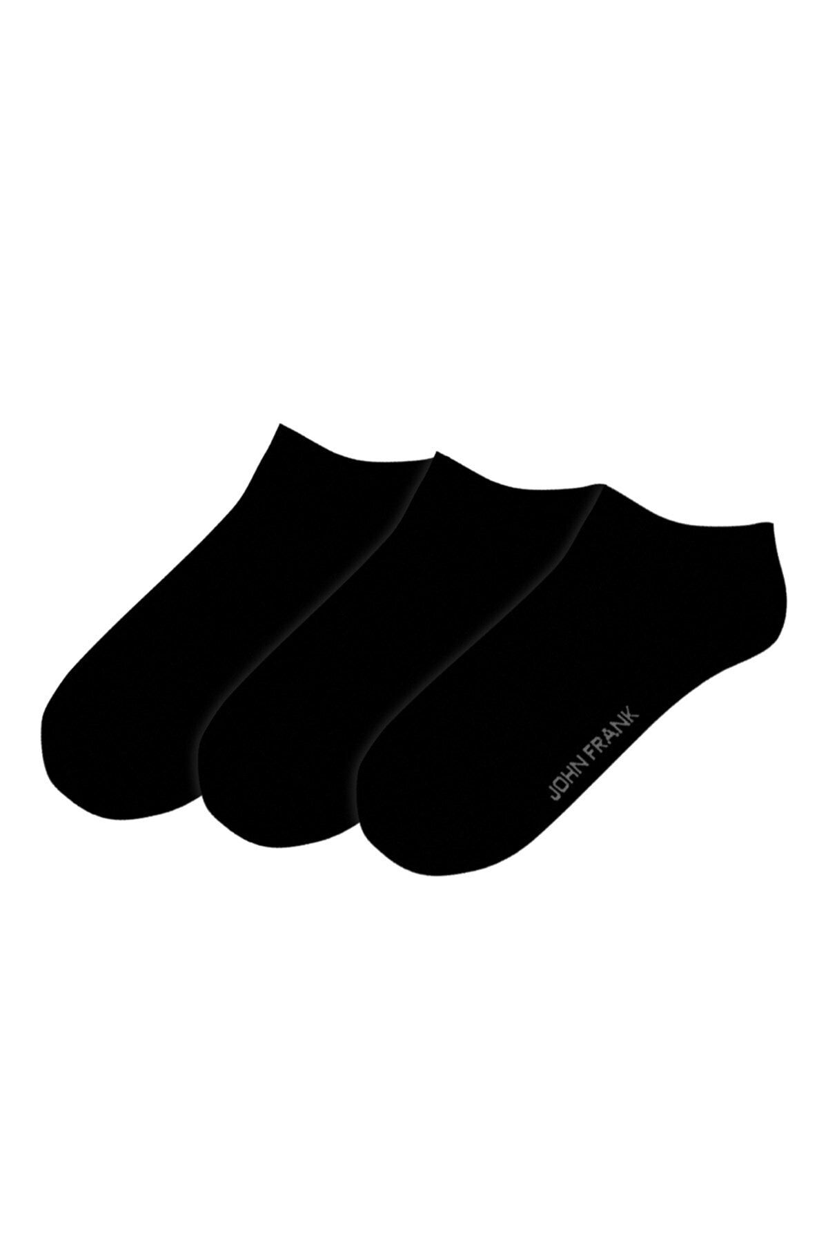 John Frank Üçlü Kısa Çorap-siyah